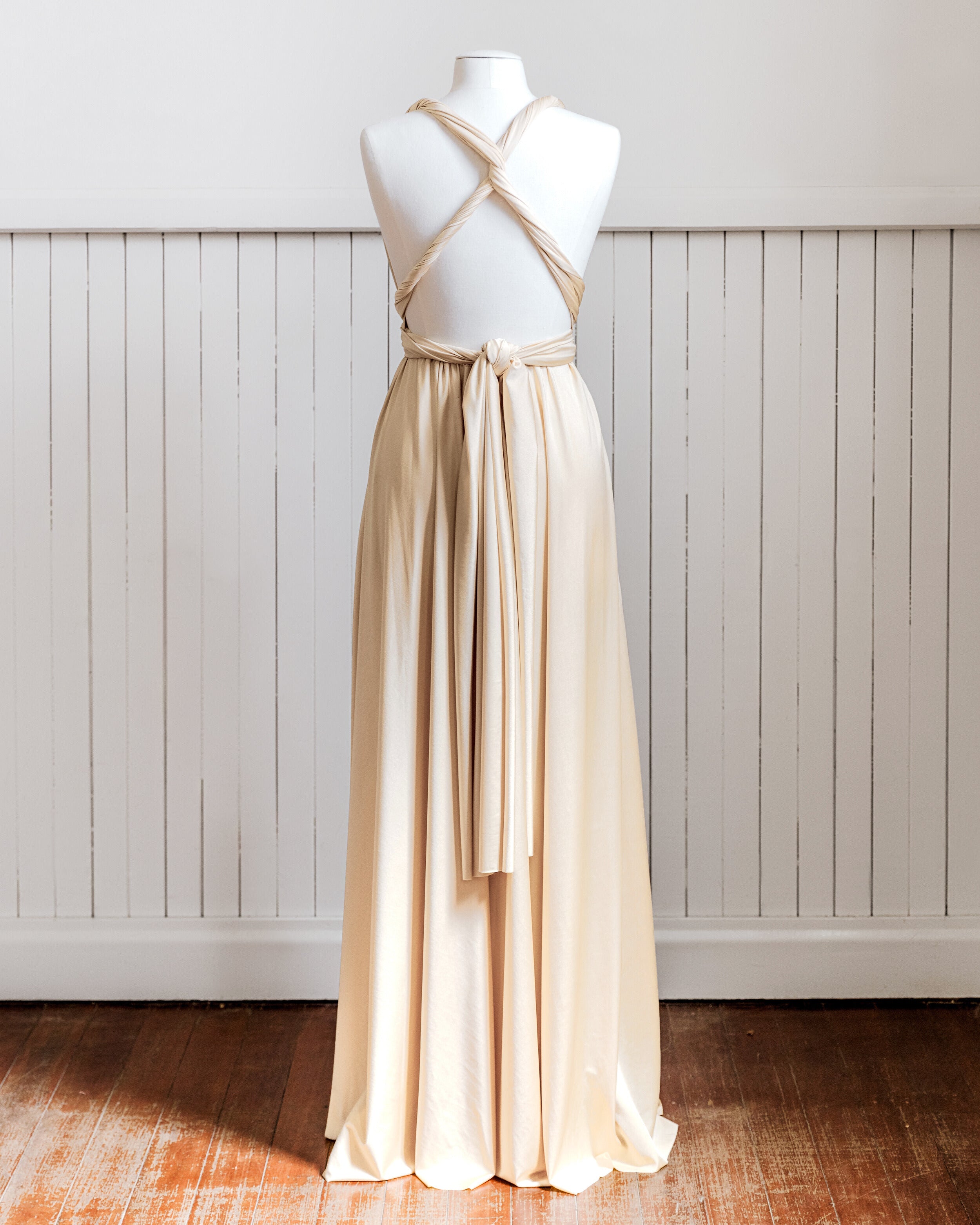 Lemon Yellow Luxe Satin Infinity Gown - The Gown House