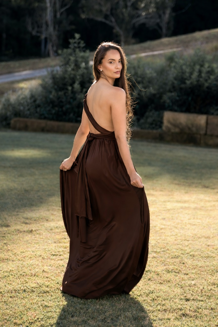Chocolate Classic Infinity Gown - The Gown House
