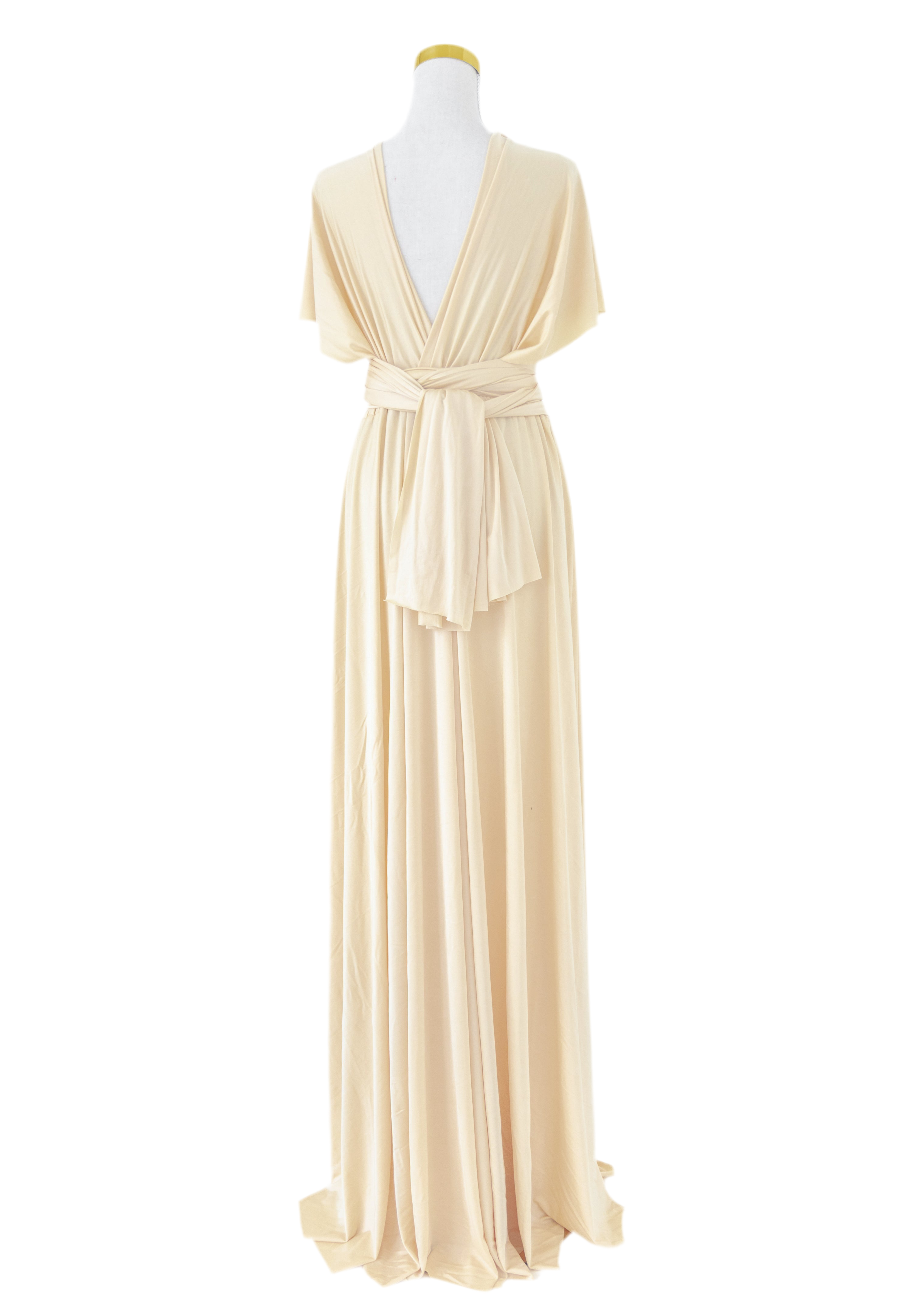 Luxe Satin Infinity Gown in Lemon