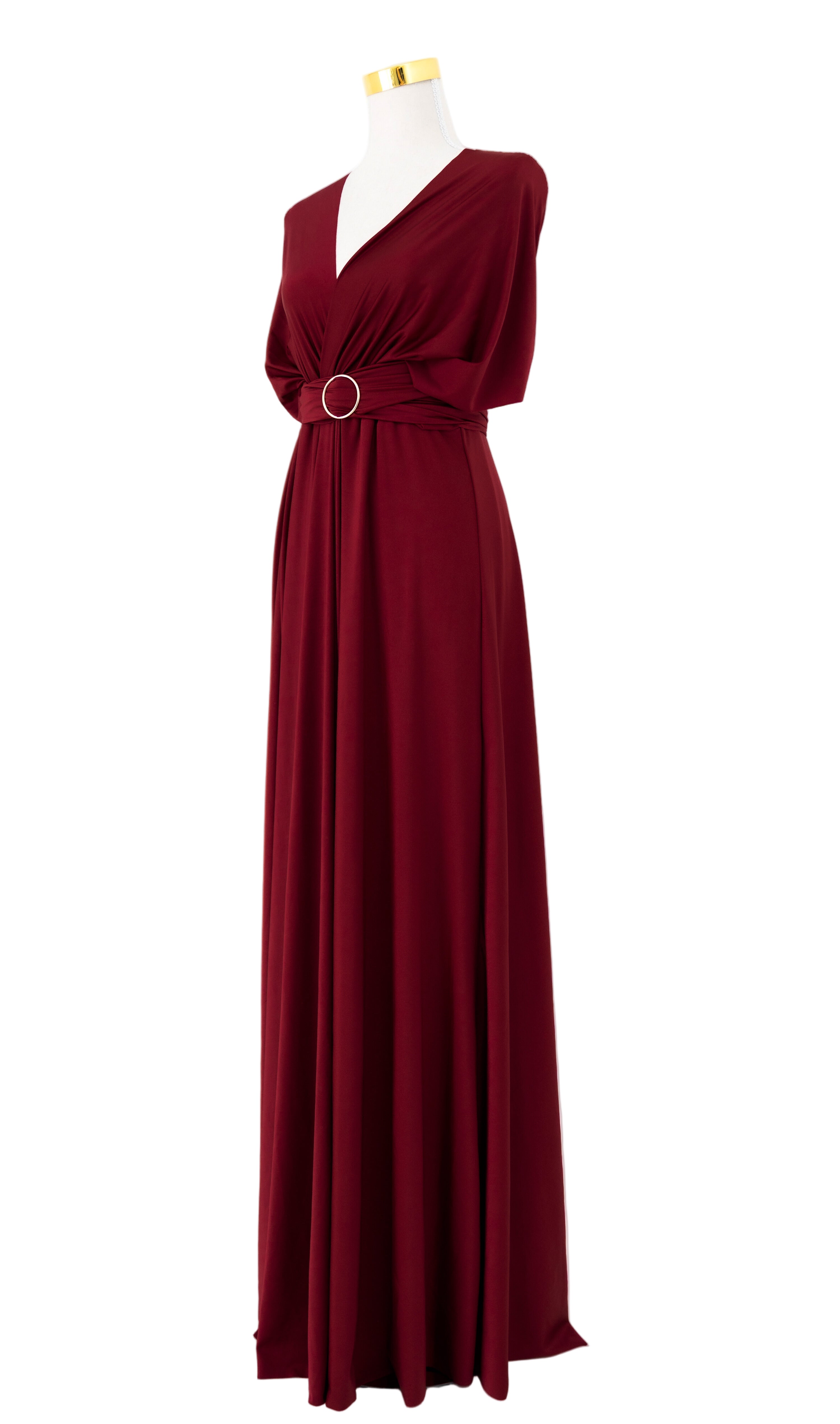 Burgundy Luxe Satin Infinity Gown