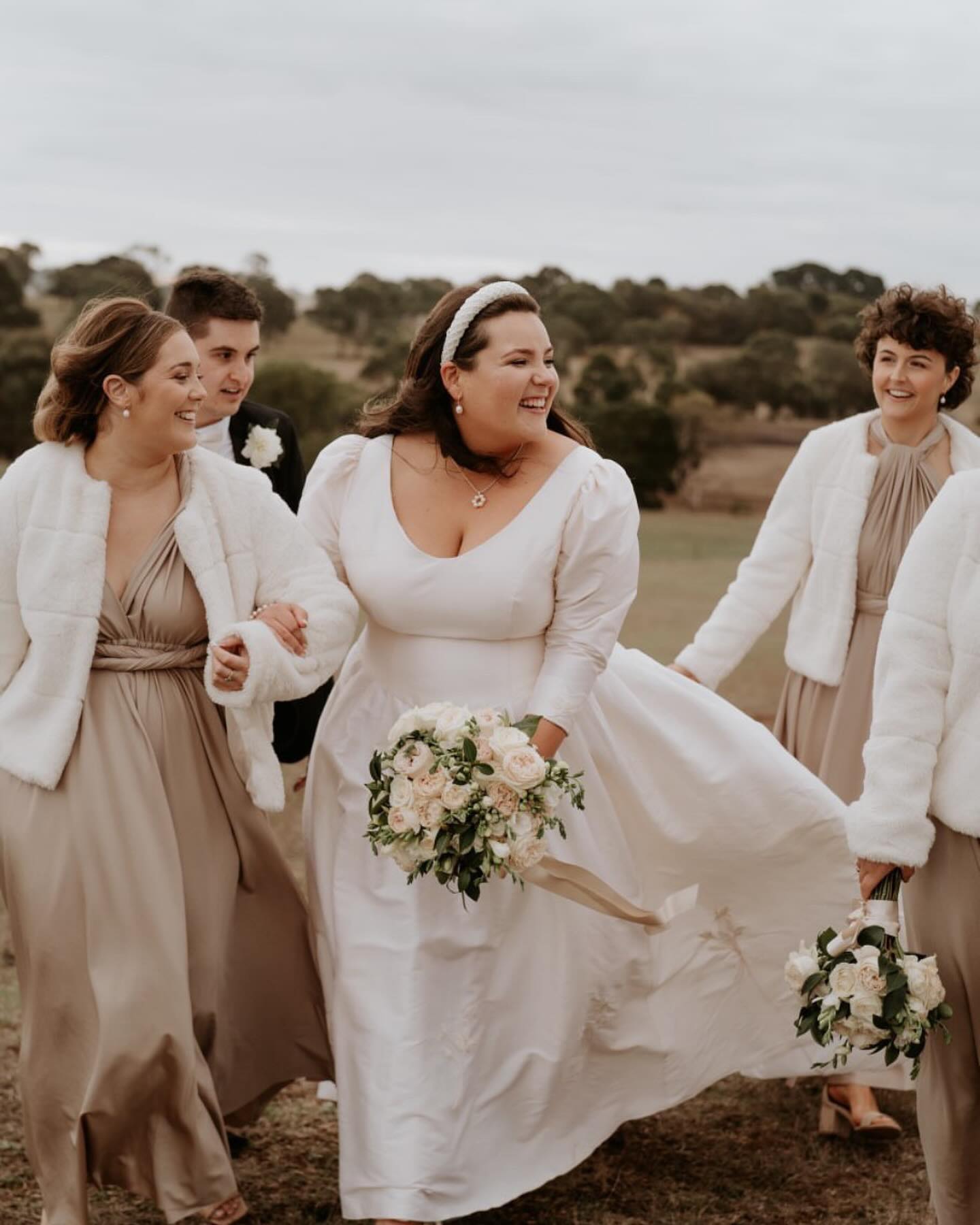 Latte Luxe Satin Infinity Gown