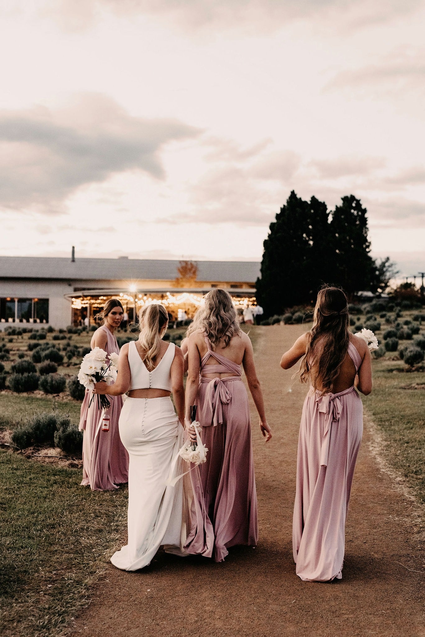 Luxe Satin Infinity Gown in Blush Pink