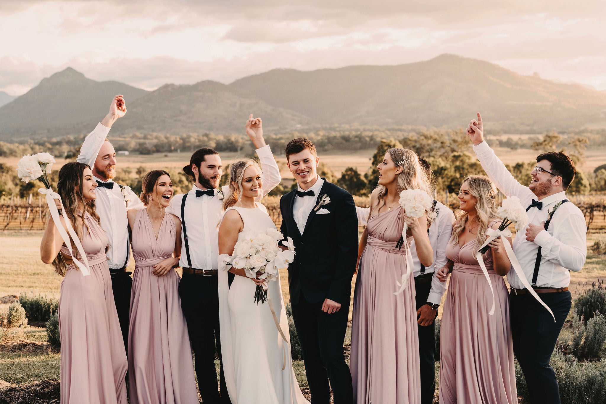 Luxe Satin Infinity Gown in Blush Pink