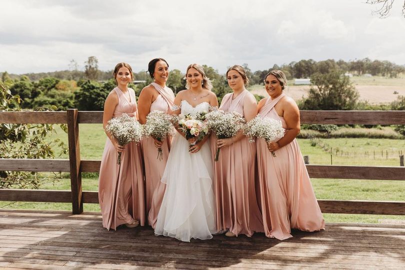 Luxe Satin Infinity Gown in Blush Pink