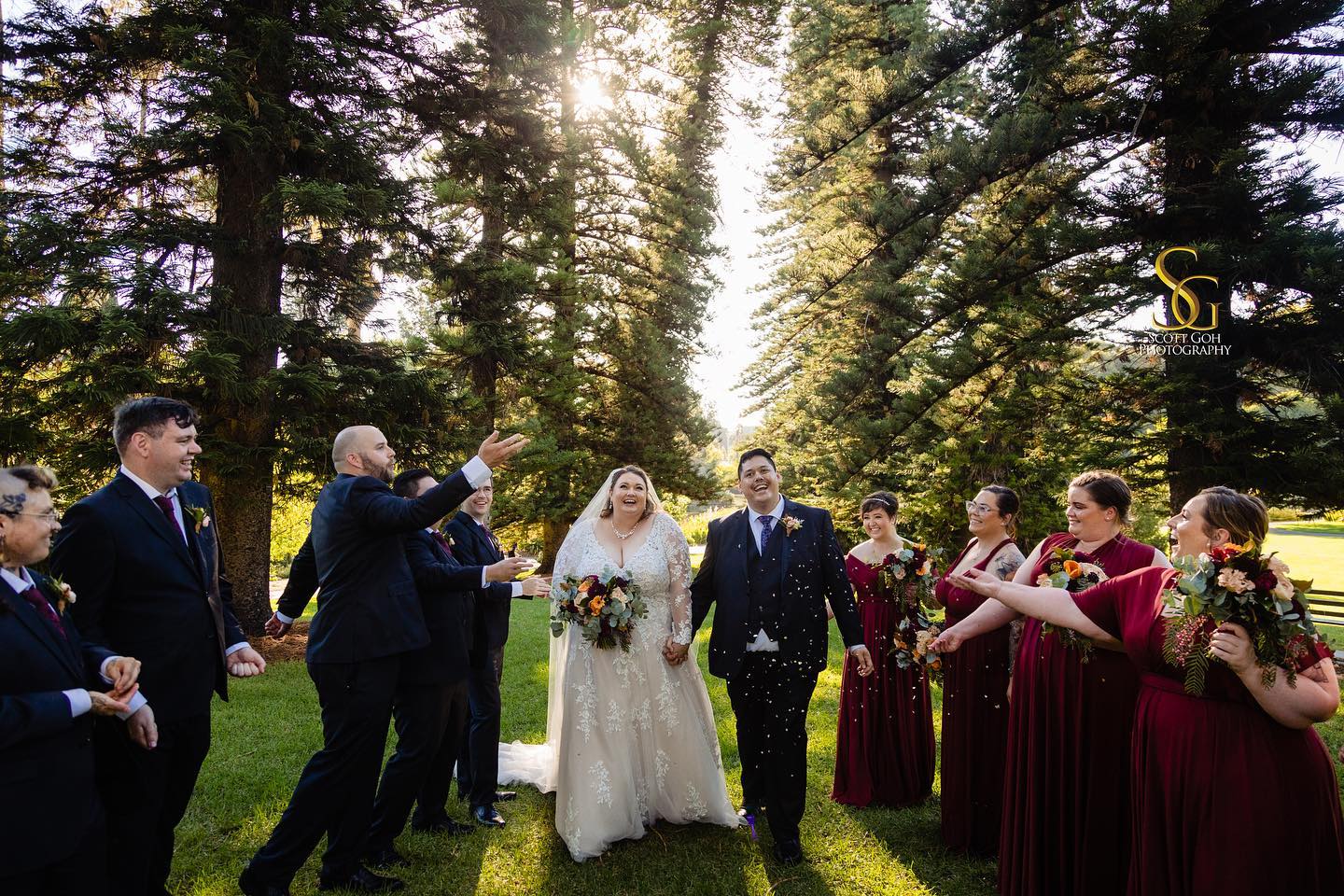 Luxe Satin Infinity Gown in Burgundy