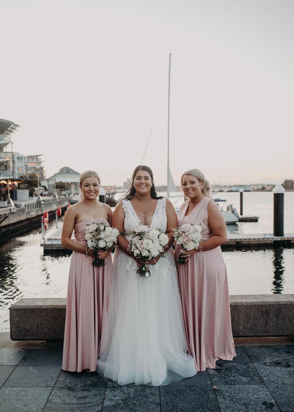 Luxe Satin Infinity Gown in Blush Pink