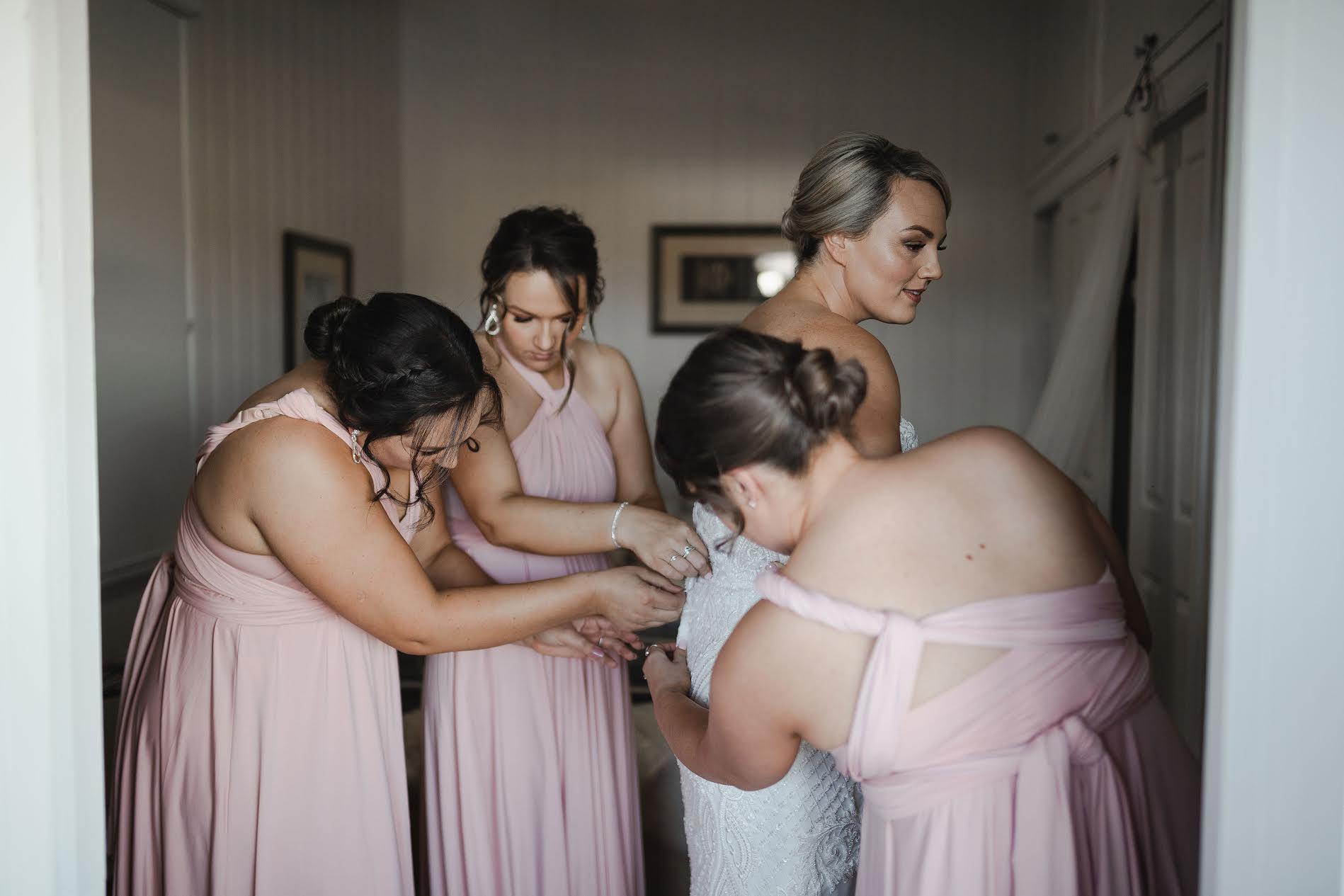Luxe Satin Infinity Gown in Blush Pink