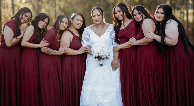 Luxe Satin Infinity Gown in Burgundy