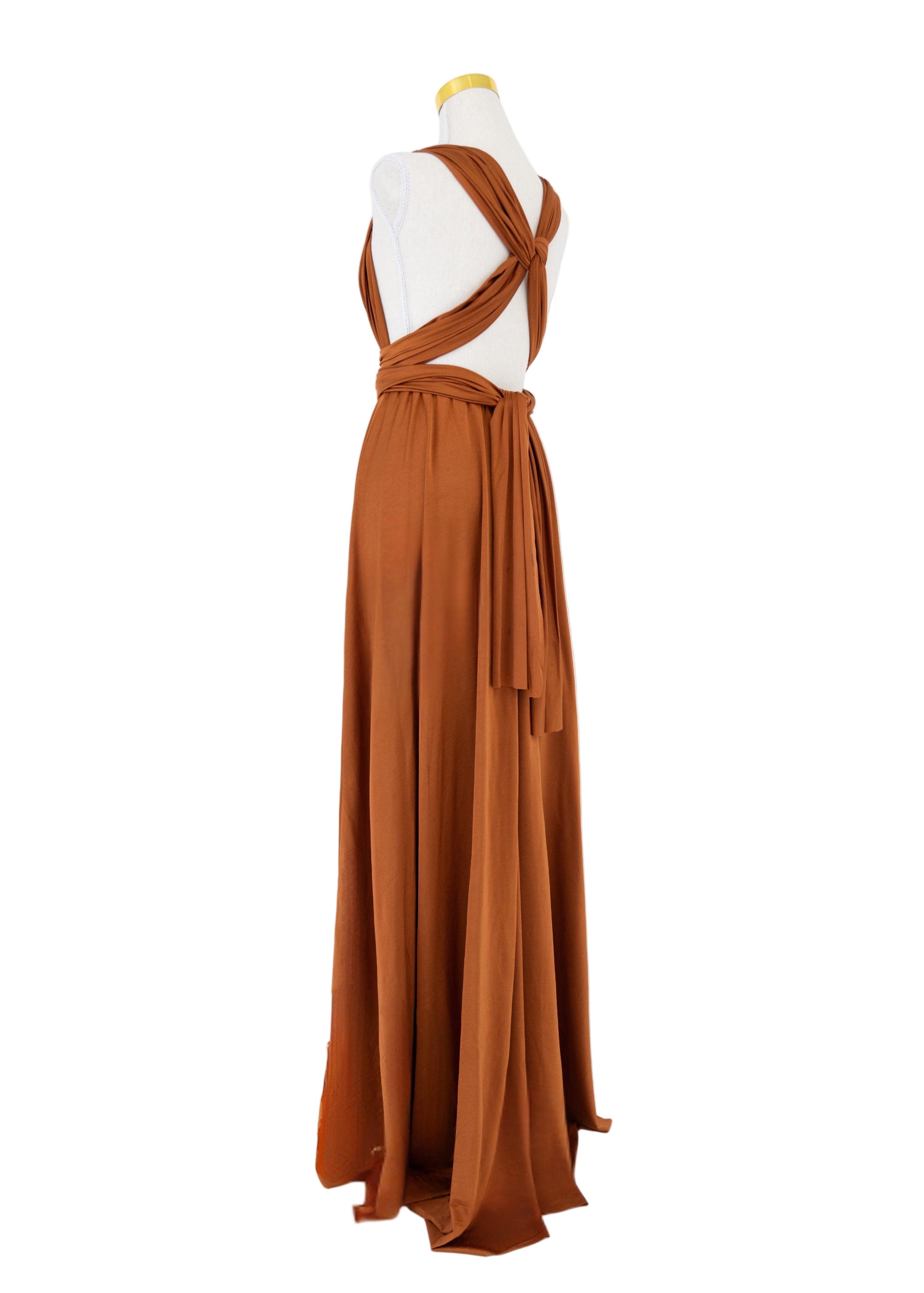 Copper Luxe Satin Infinity Gown