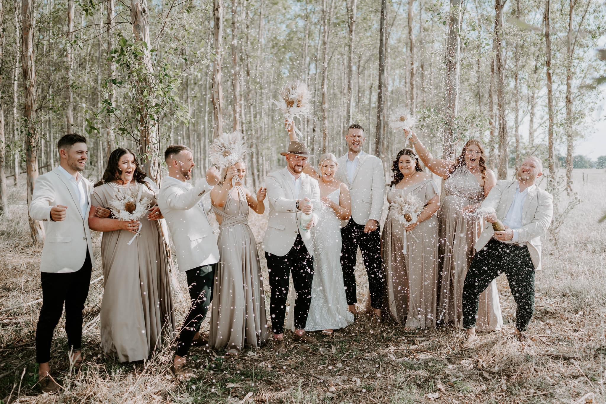 Luxe Satin Infinity Gown in Champagne