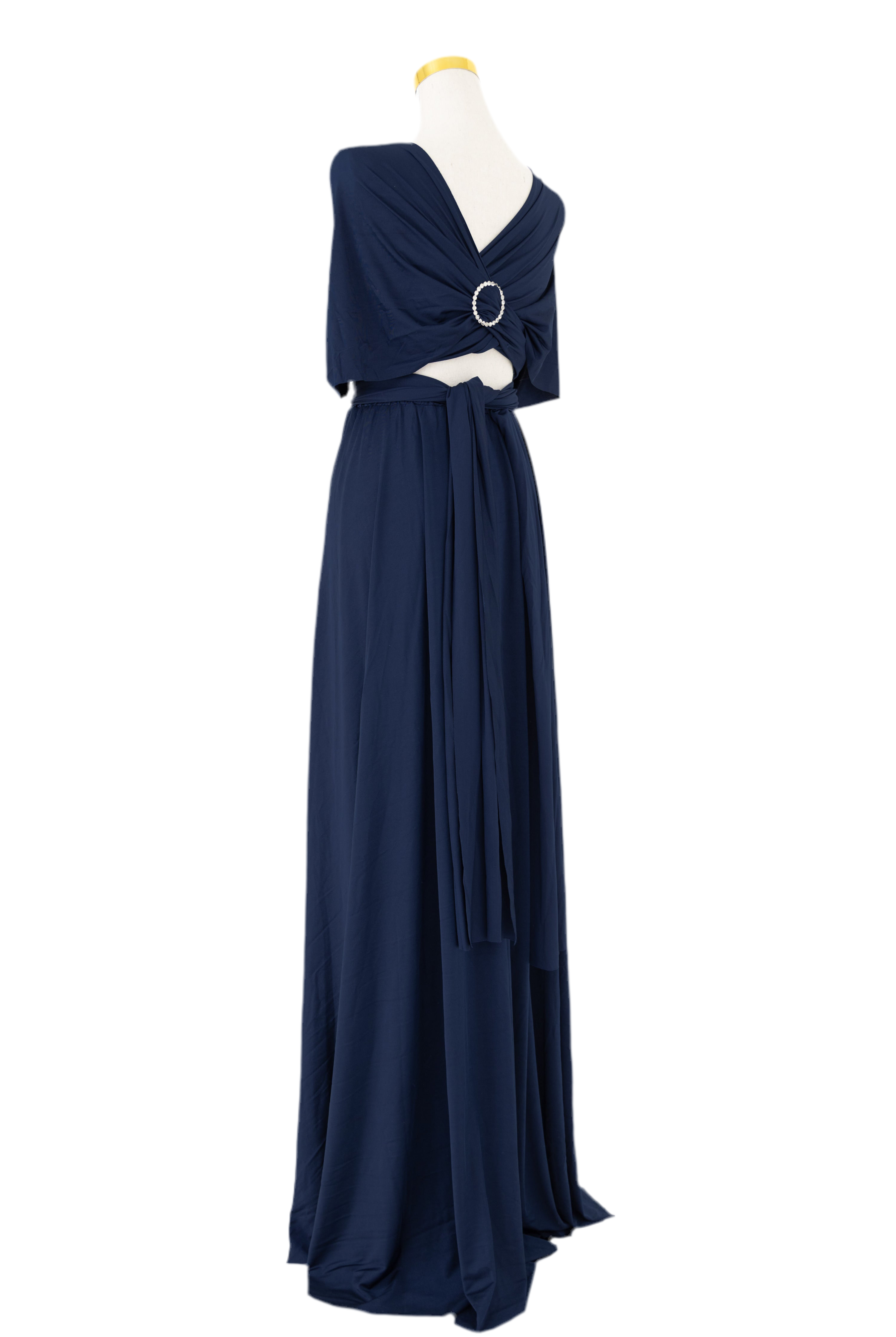 Luxe Satin Infinity Gown in Navy
