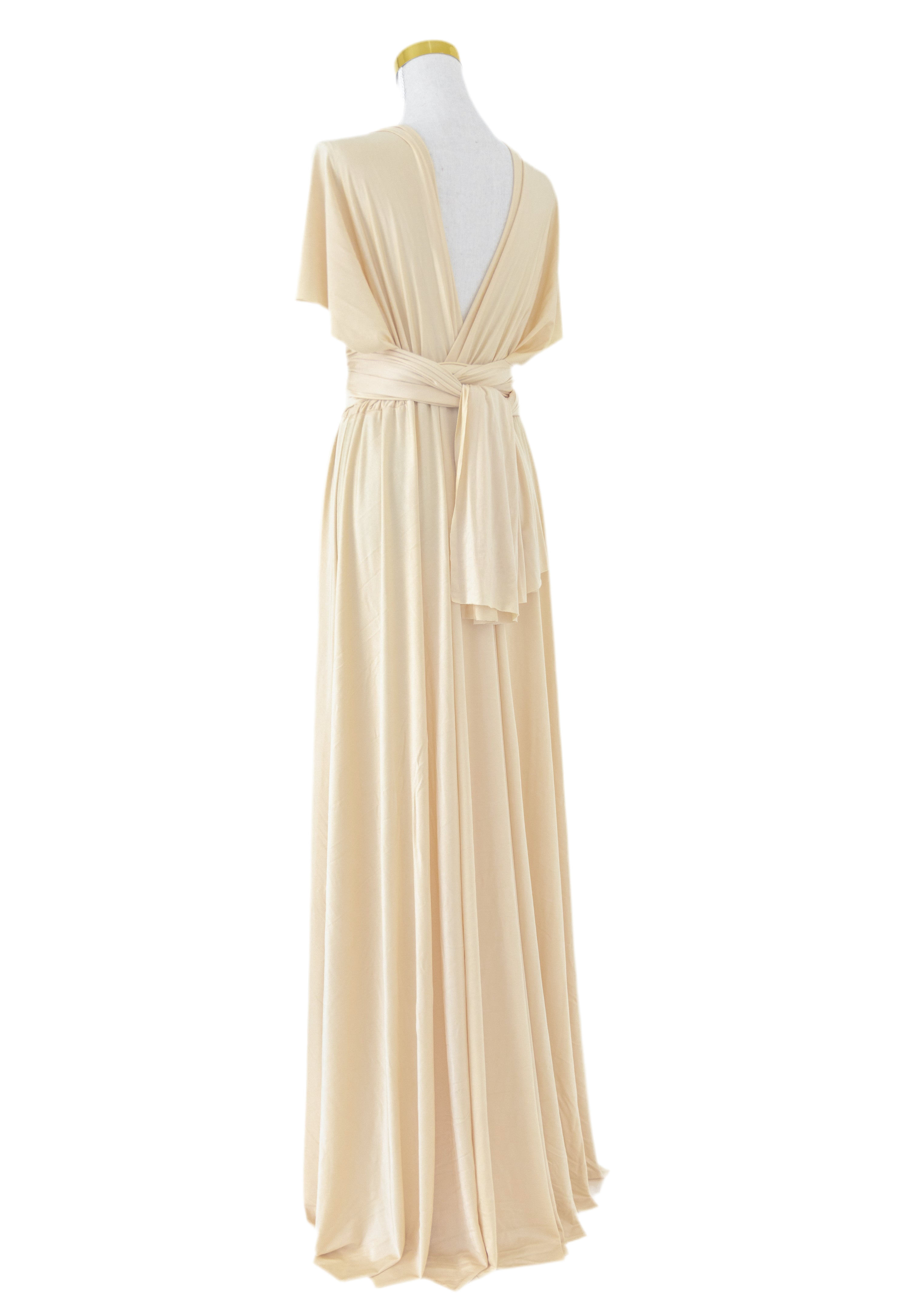 Luxe Satin Infinity Gown in Lemon