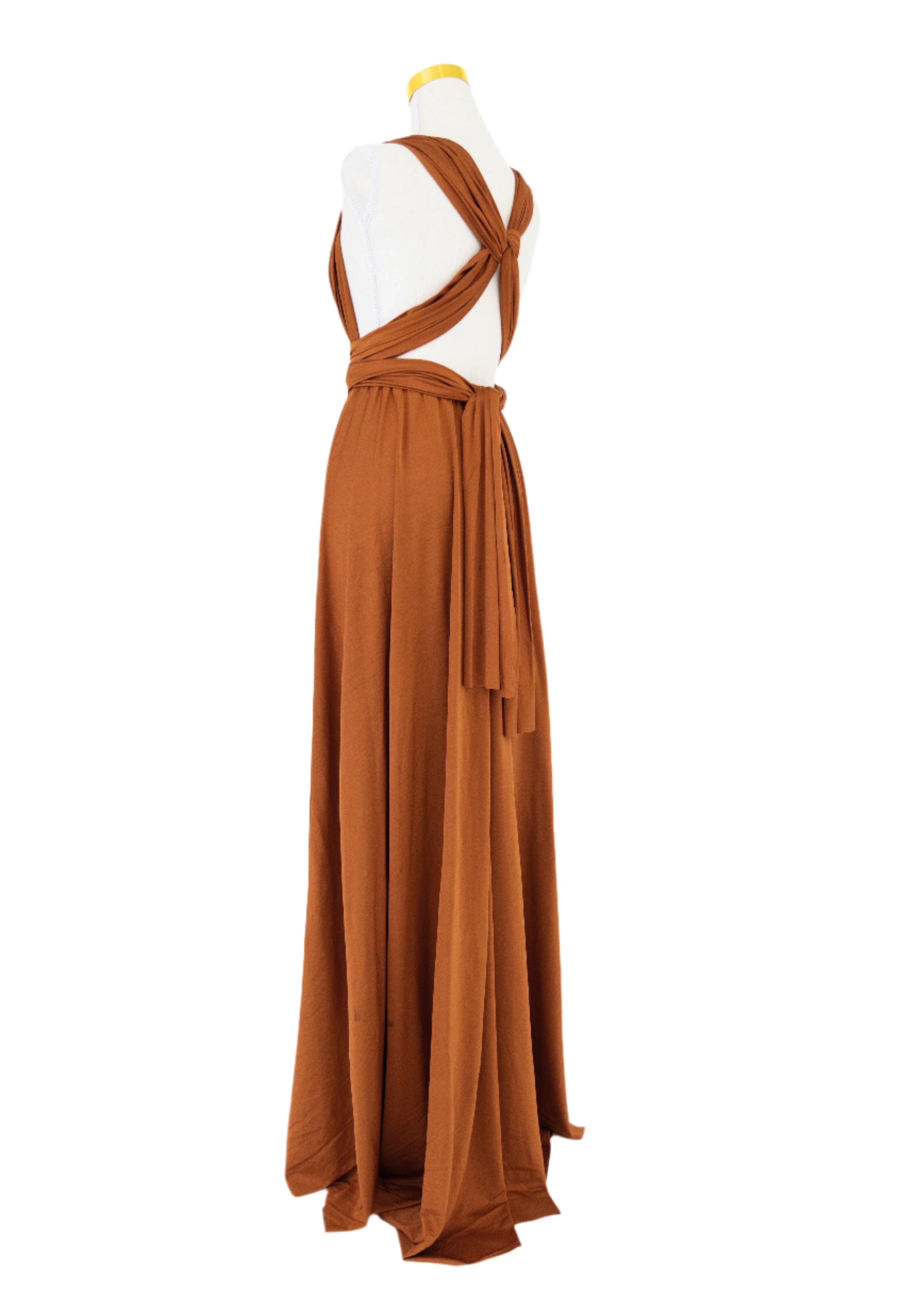 Luxe Satin Infinity Gown in Rust