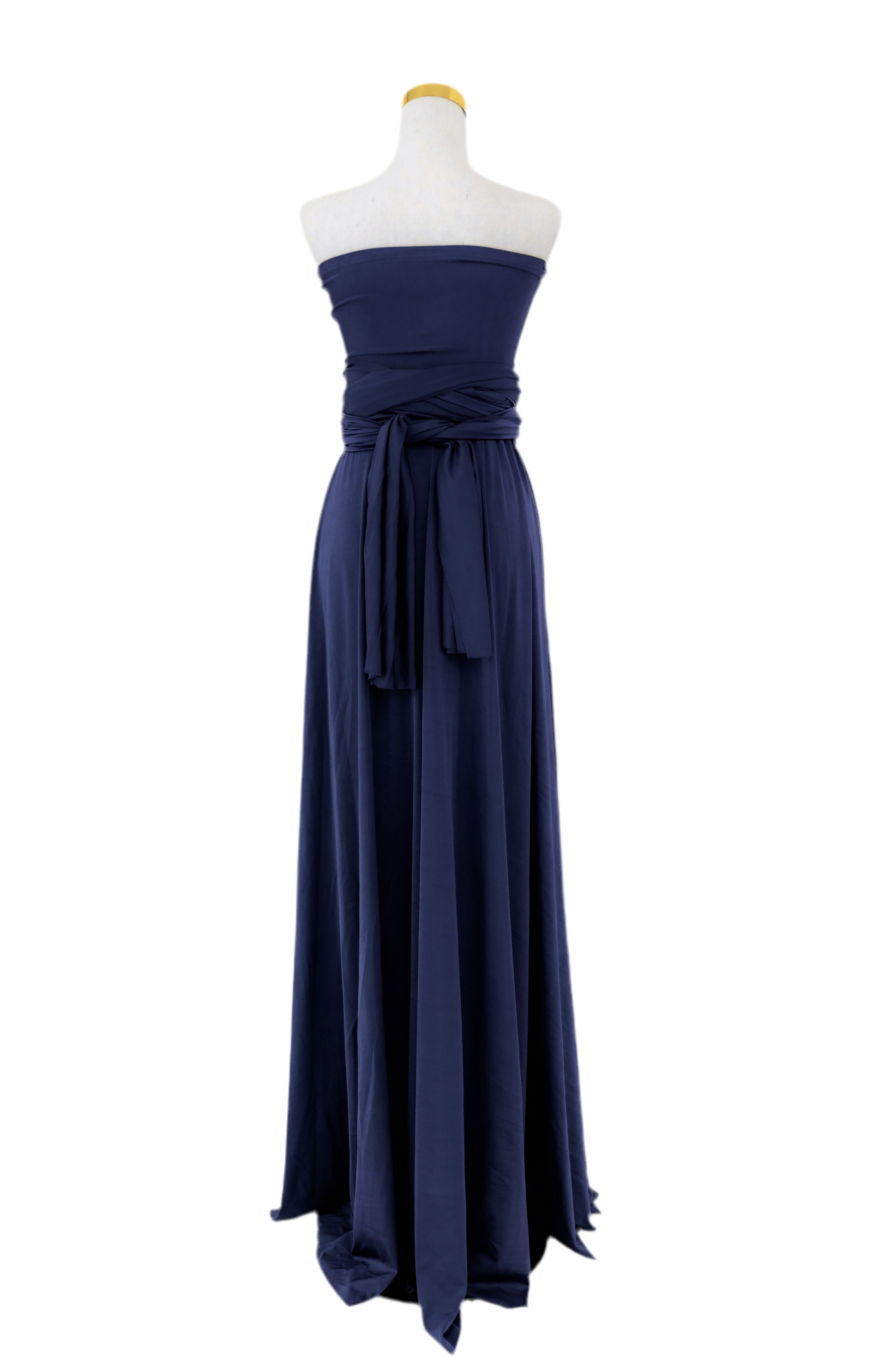 Luxe Satin Infinity Gown in Navy
