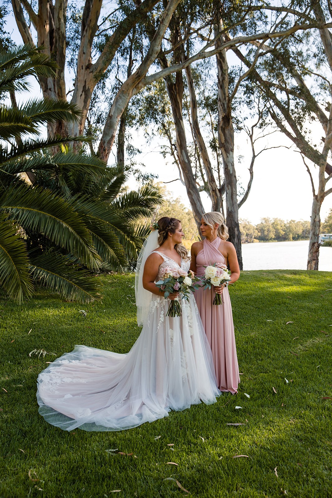 Luxe Satin Infinity Gown in Blush Pink