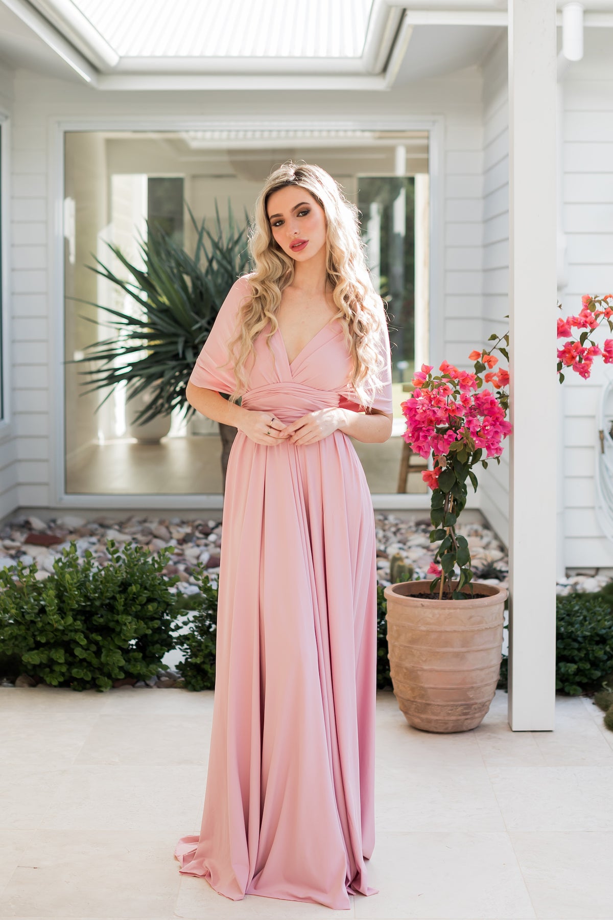Blush Pink Classic Infinity Gown - The Gown House