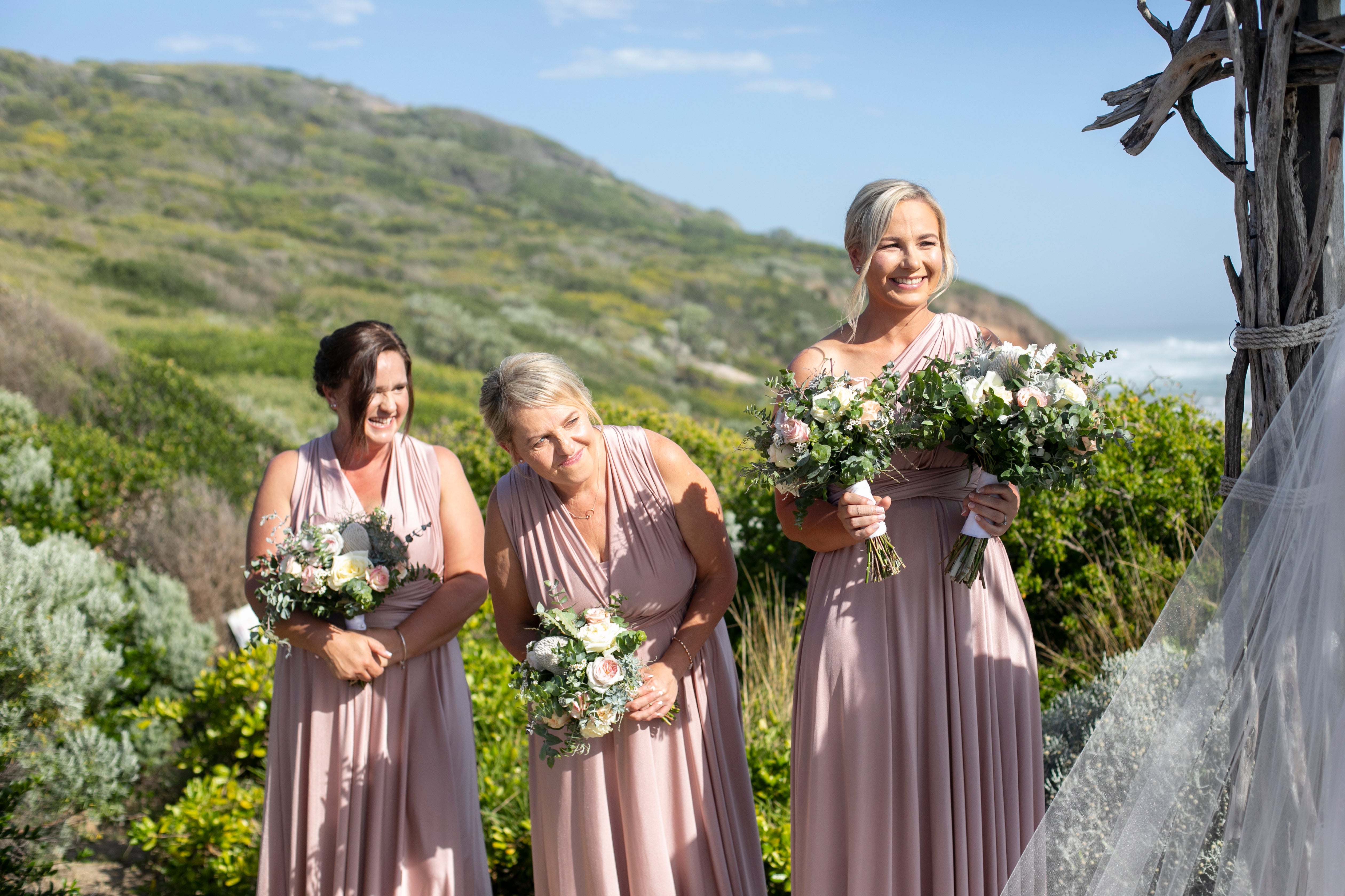 Luxe Satin Infinity Gown in Blush Pink