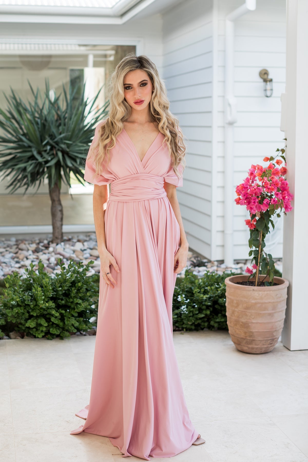 Blush Pink Classic Infinity Gown - The Gown House