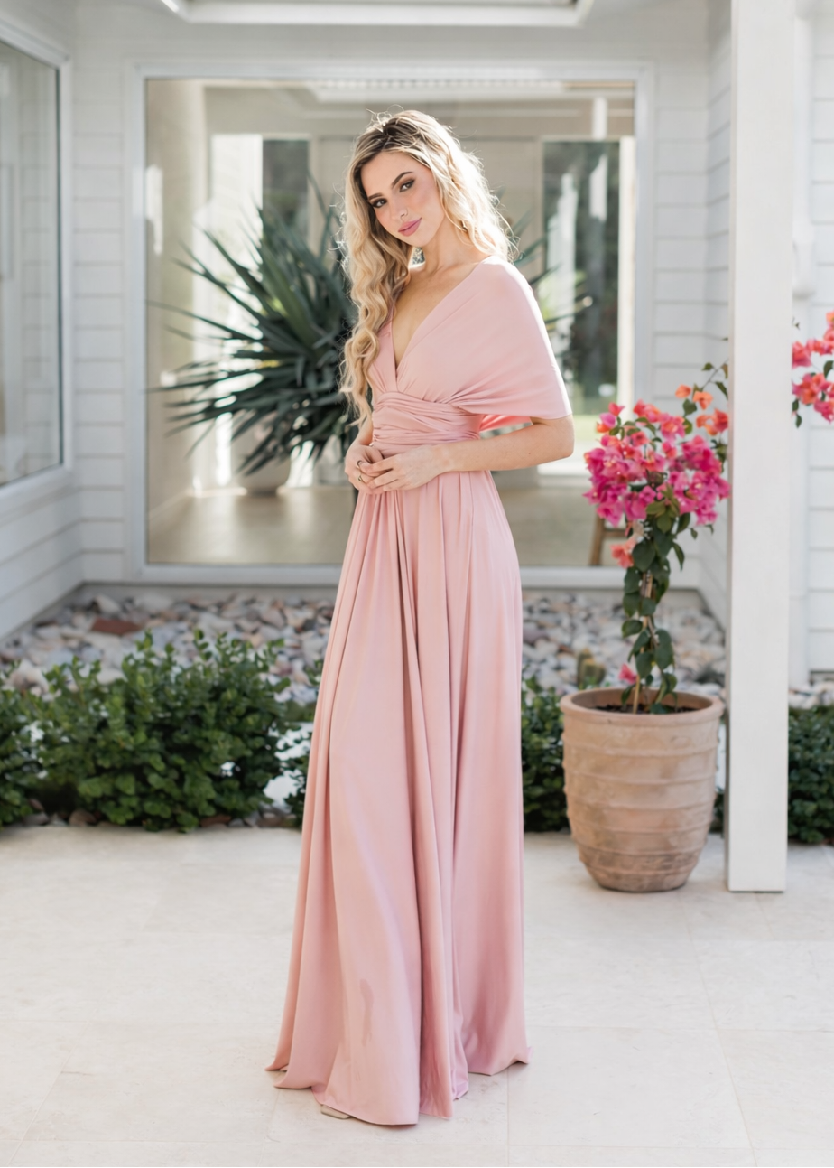 Blush Pink Classic Infinity Gown - The Gown House