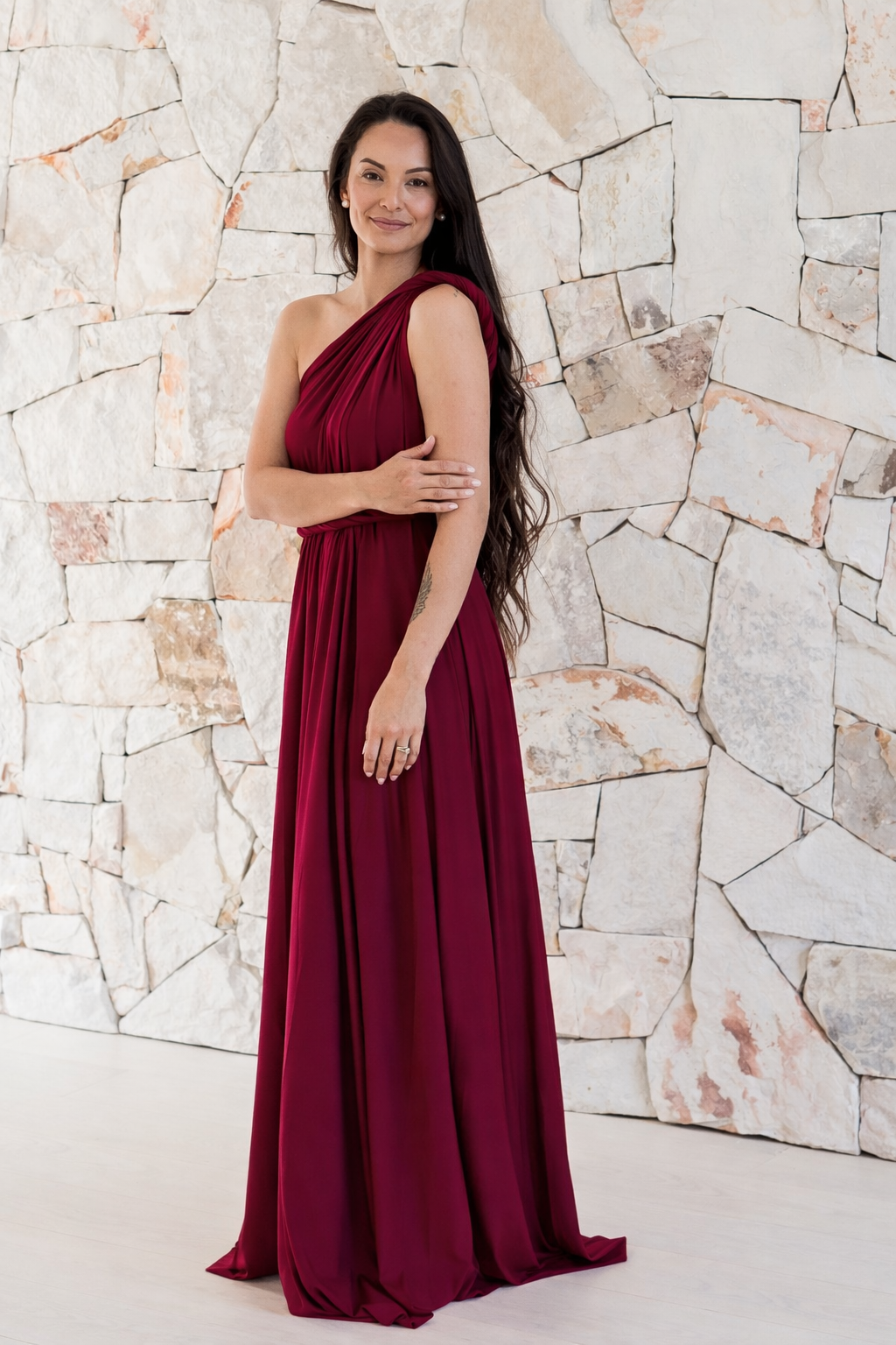 Burgundy Infinity Gown - The Gown House