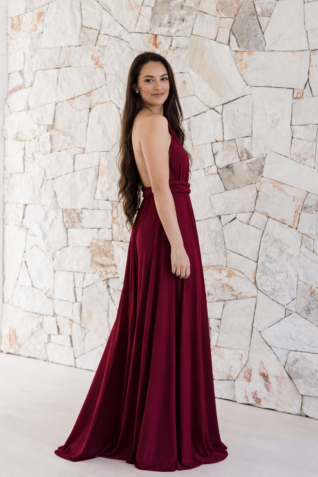 Burgundy Infinity Gown - The Gown House