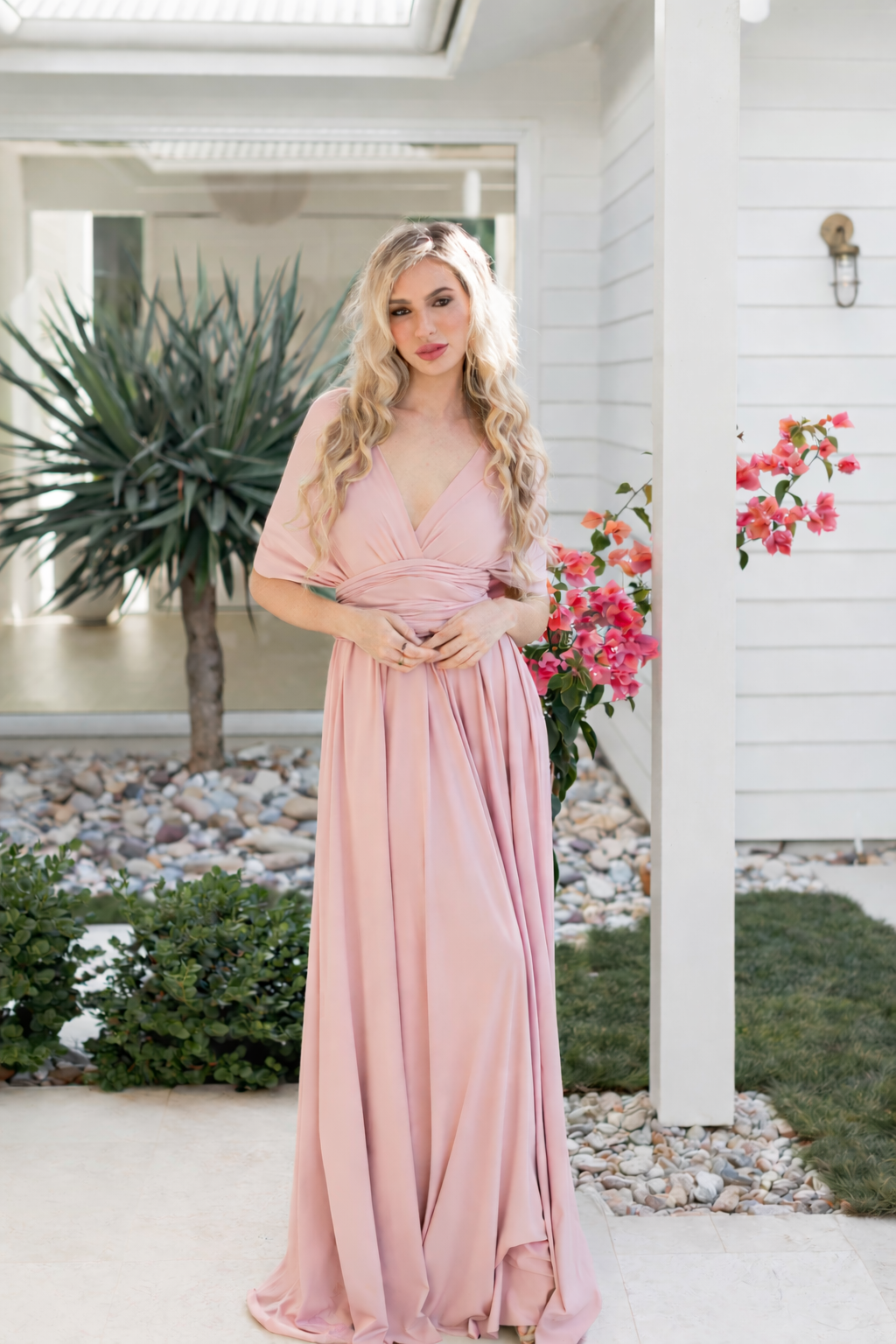 Blush Pink Classic Infinity Gown - The Gown House