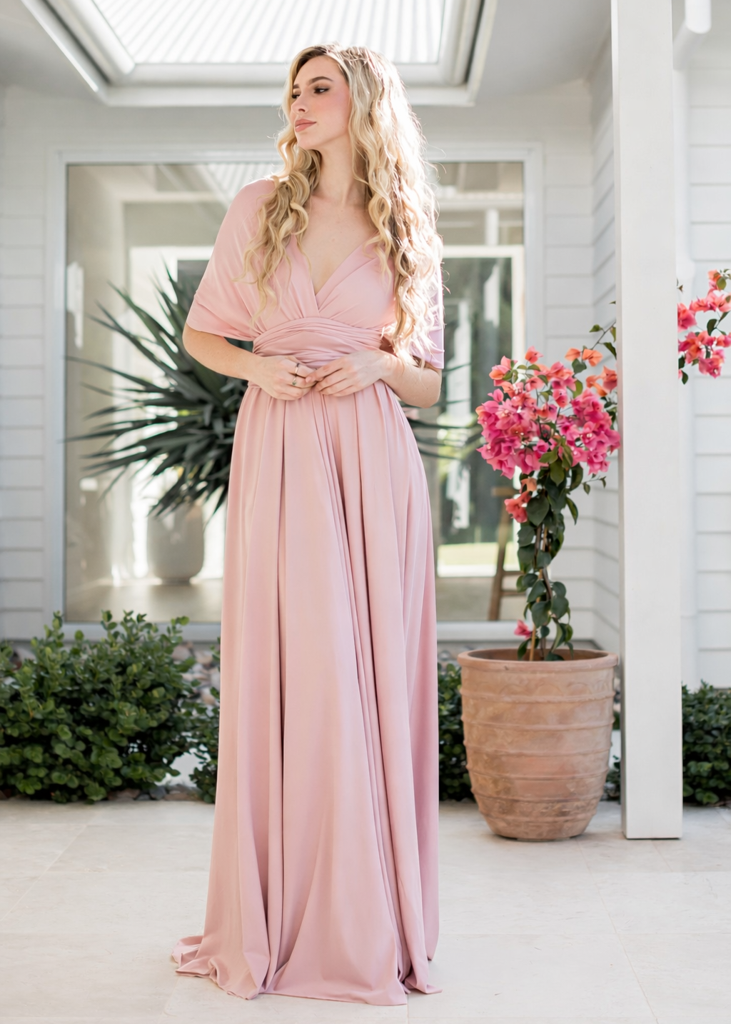 Blush Pink Classic Infinity Gown - The Gown House