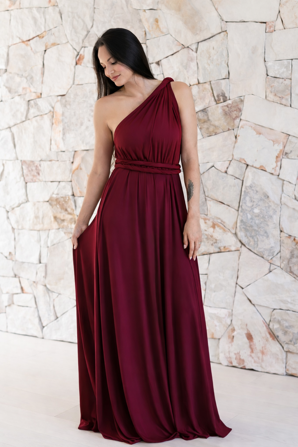 Burgundy Infinity Gown - The Gown House