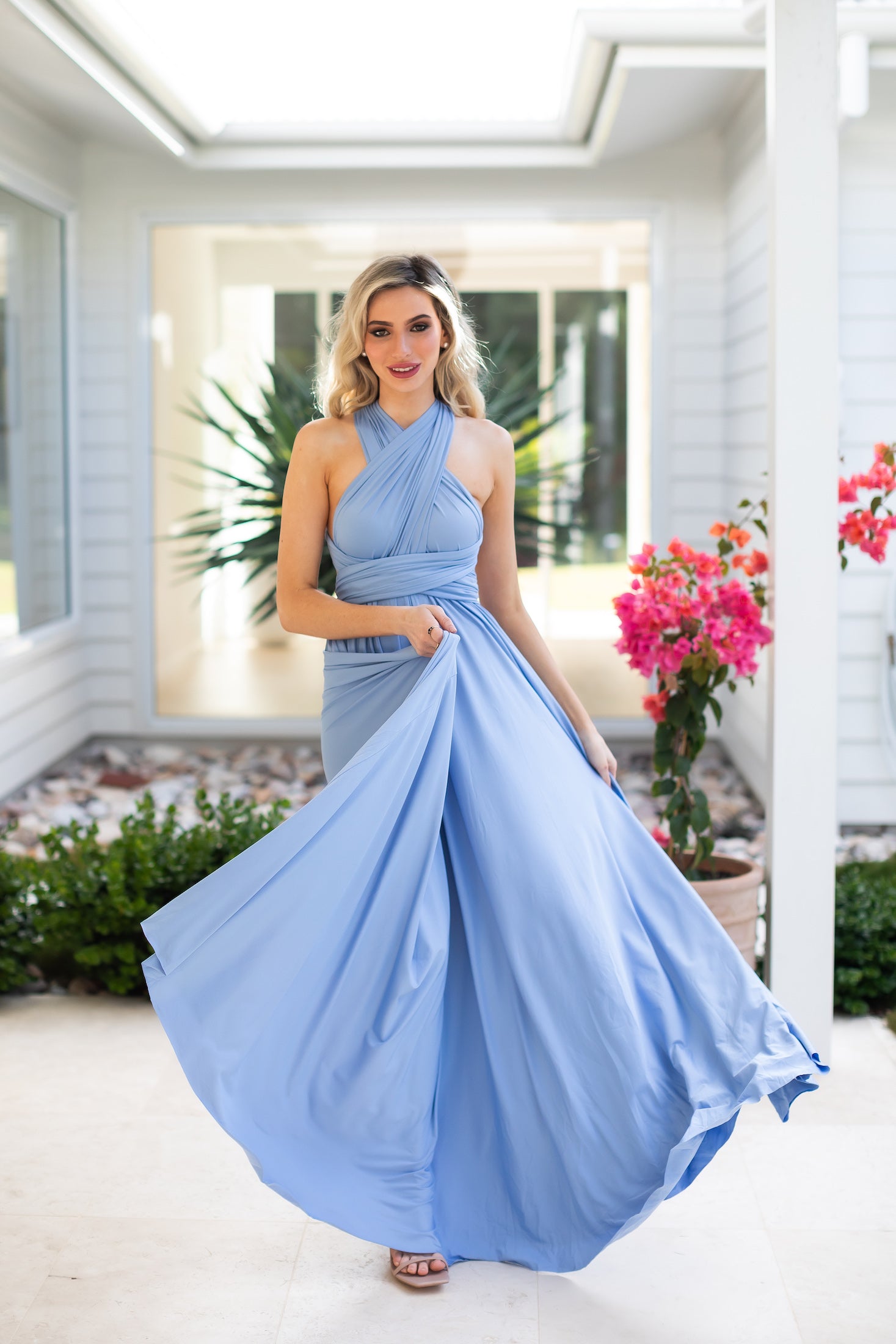 Dusty Blue Infinity Gown