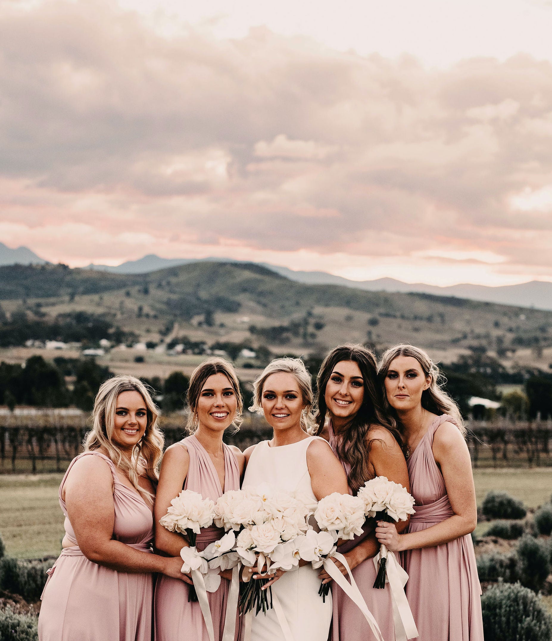 Luxe Satin Infinity Gown in Blush Pink