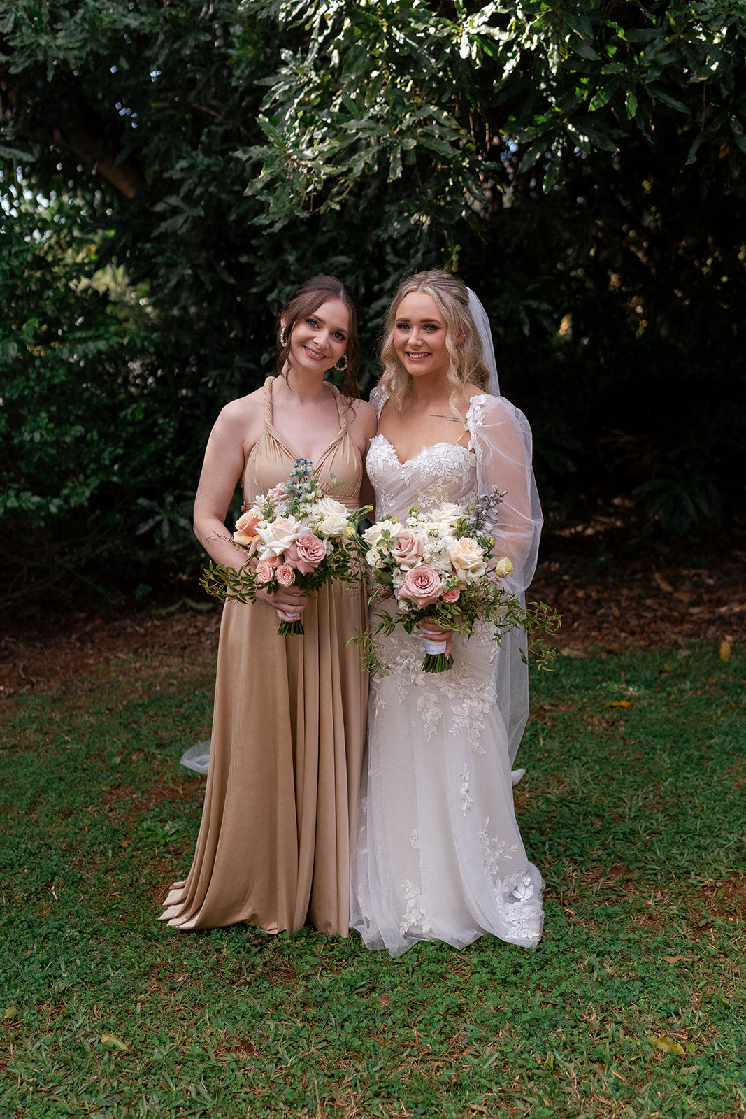 Luxe Satin Infinity Gown in Champagne
