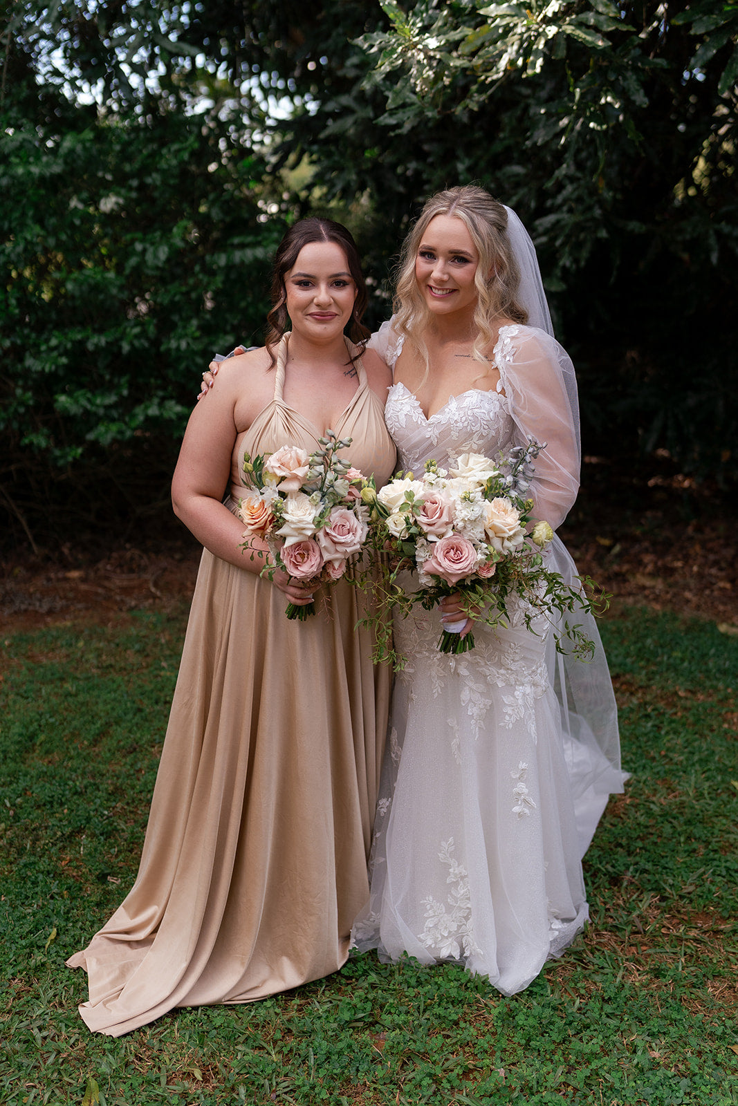 Luxe Satin Infinity Gown in Champagne