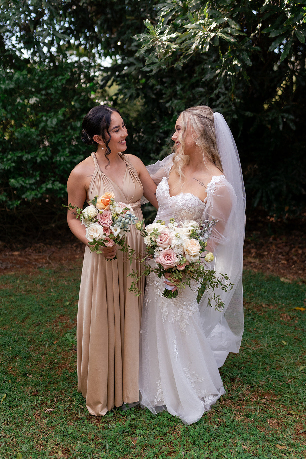 Luxe Satin Infinity Gown in Champagne