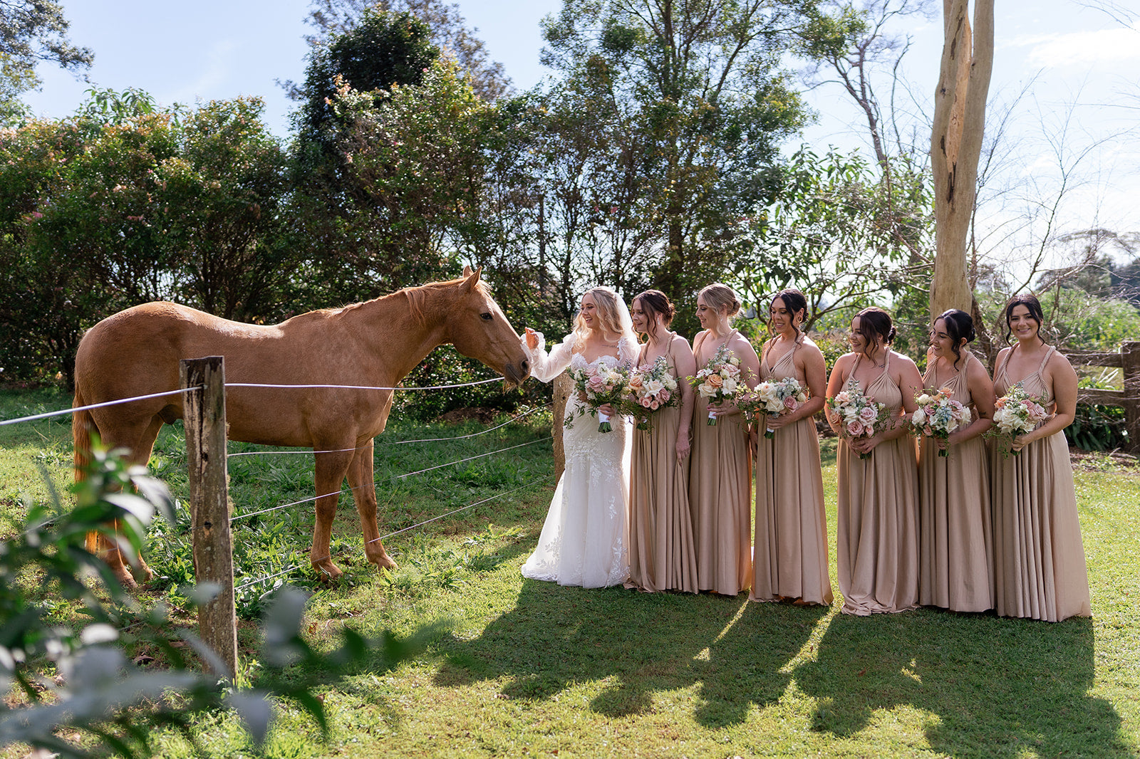 Luxe Satin Infinity Gown in Champagne