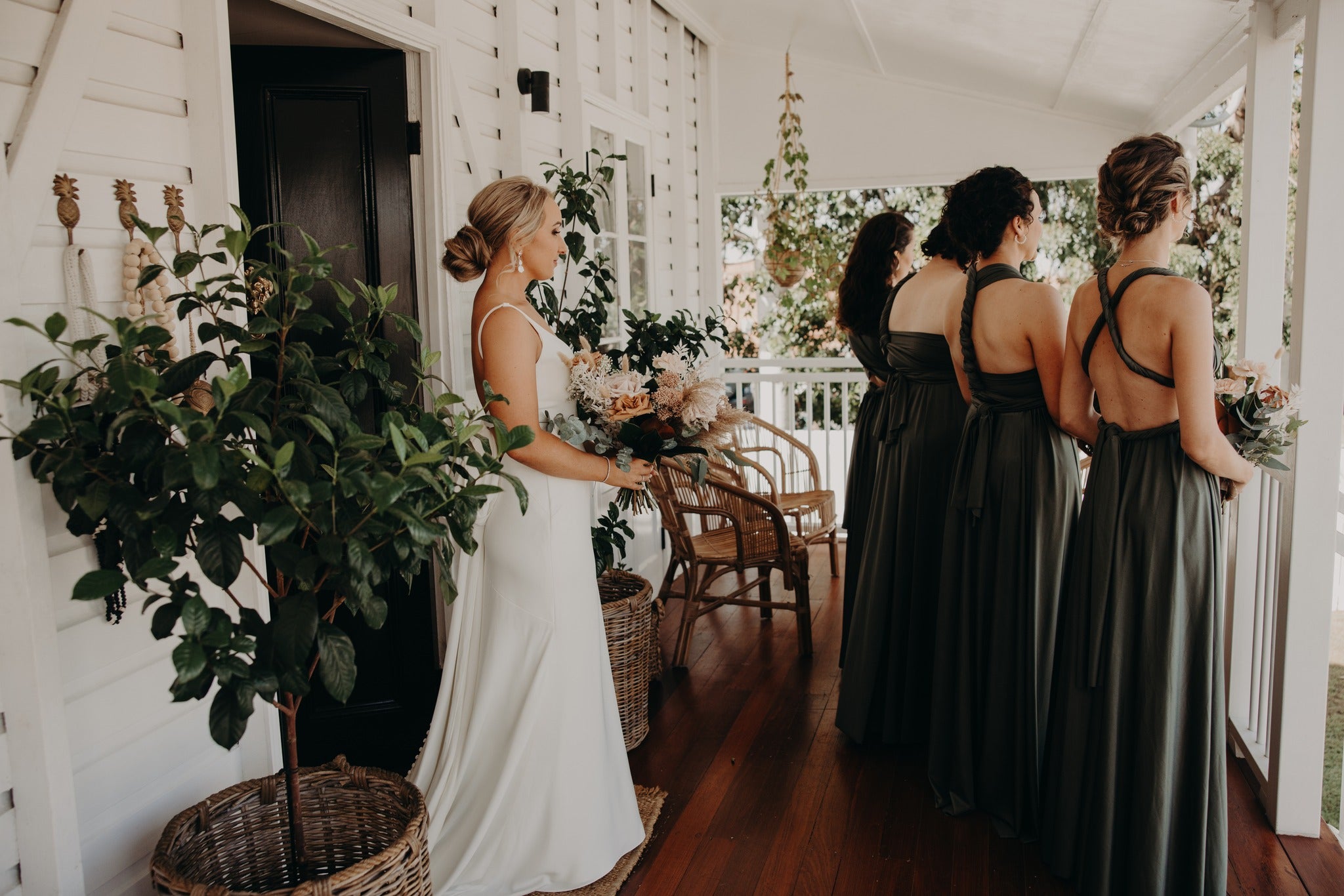 Luxe Satin Olive Infinity Gown - The Gown House