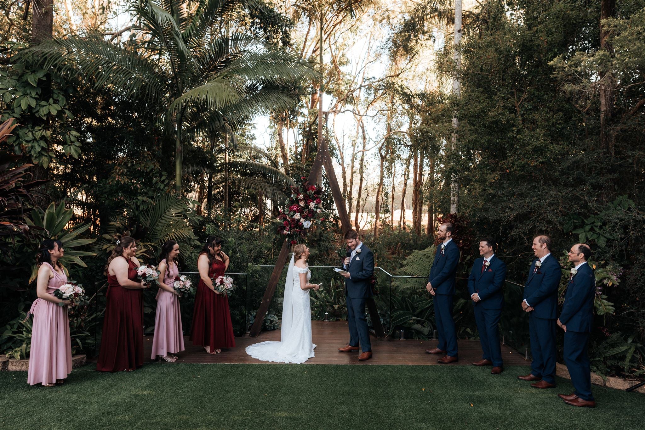 Luxe Satin Infinity Gown in Burgundy