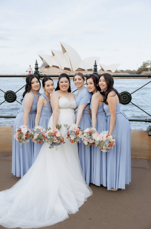 Dusty Blue Classic Infinity Gown - The Gown House