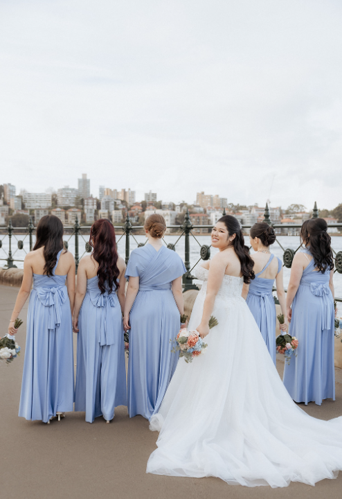 Dusty Blue Classic Infinity Gown - The Gown House