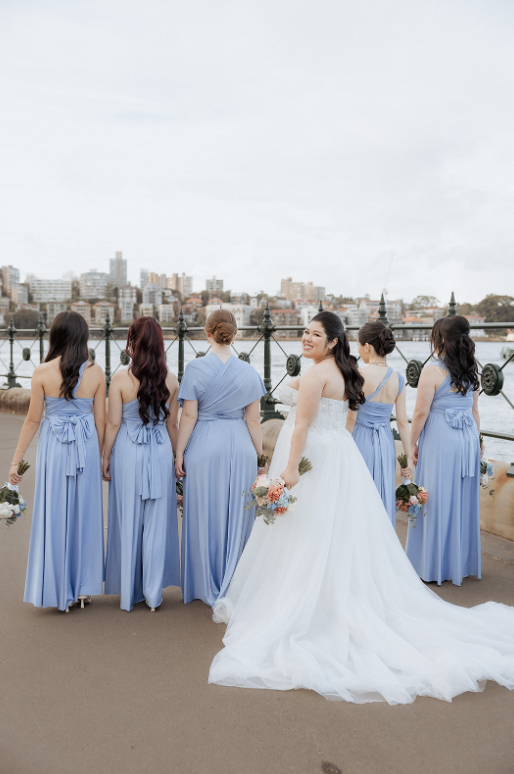 Dusty Blue Classic Infinity Gown - The Gown House