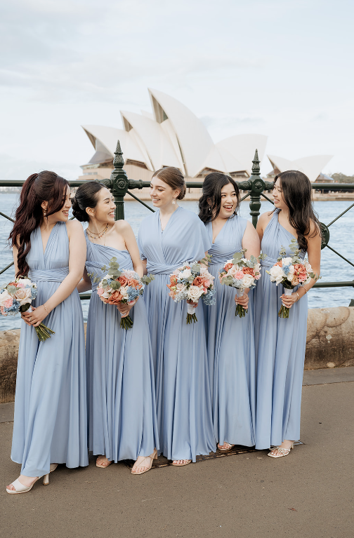 Dusty Blue Classic Infinity Gown - The Gown House