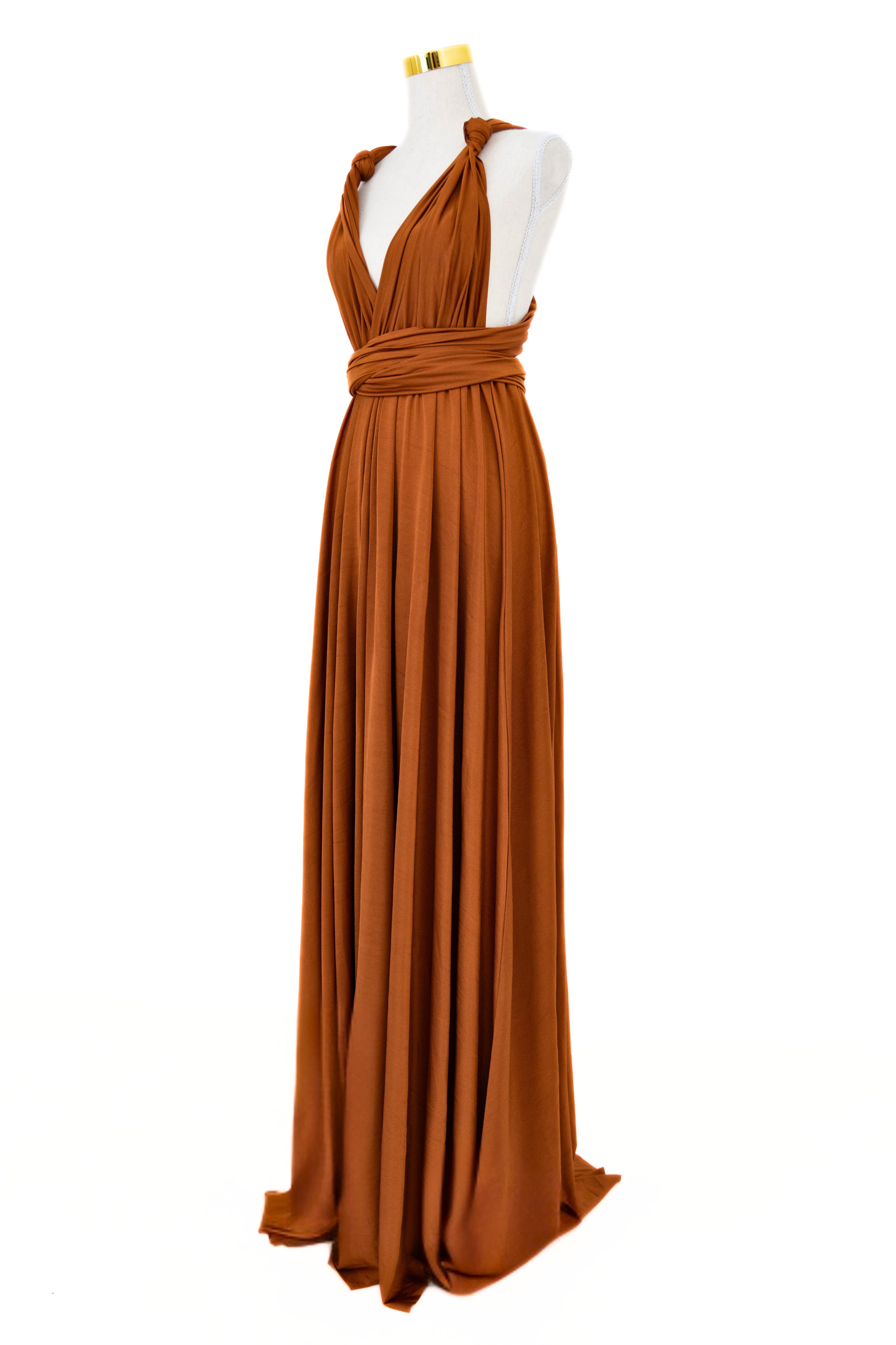 Copper Luxe Satin Infinity Gown