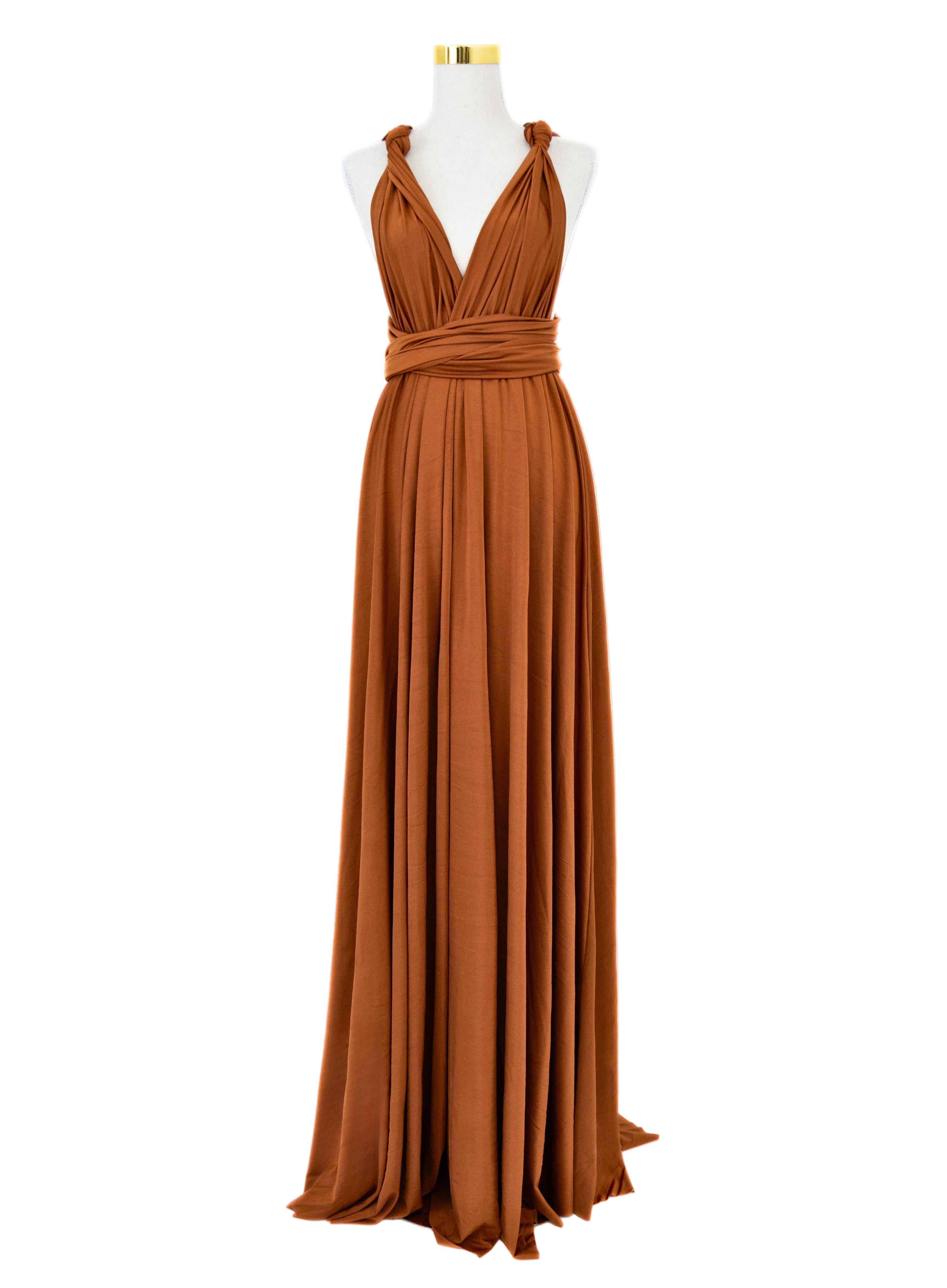 Copper Luxe Satin Infinity Gown