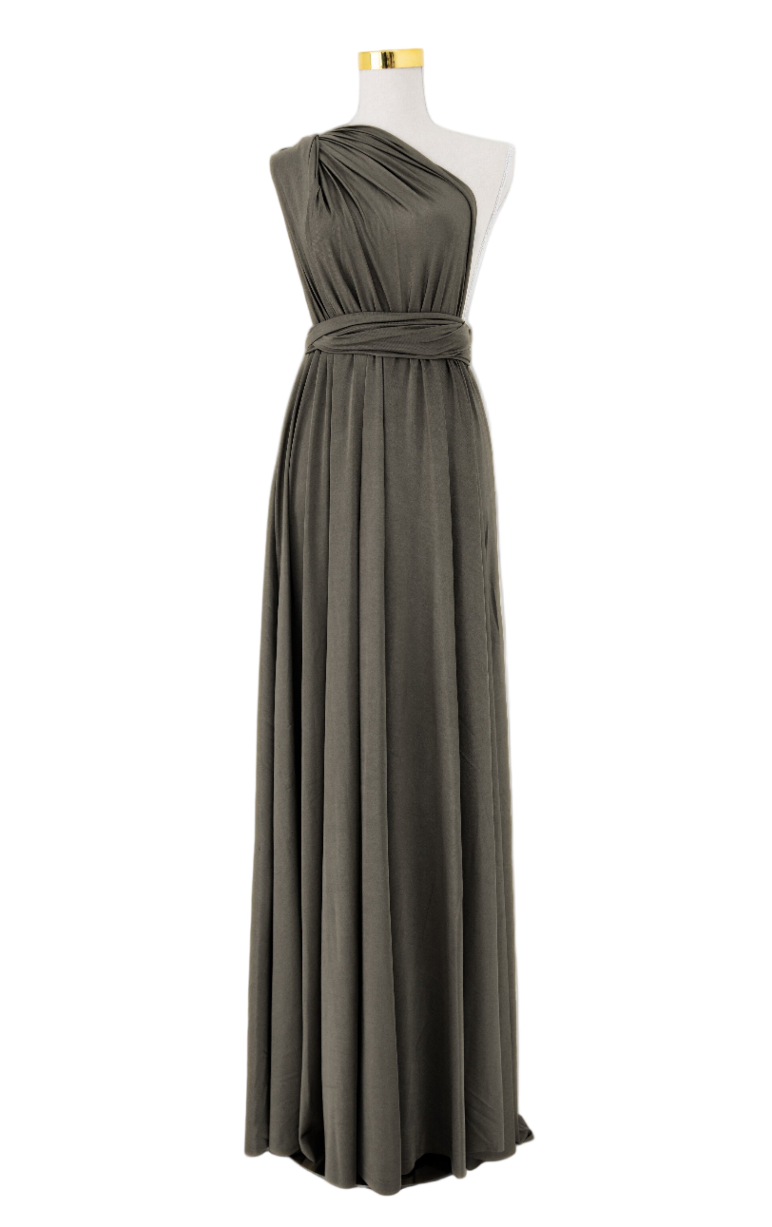 Olive Luxe Satin Infinity Gown