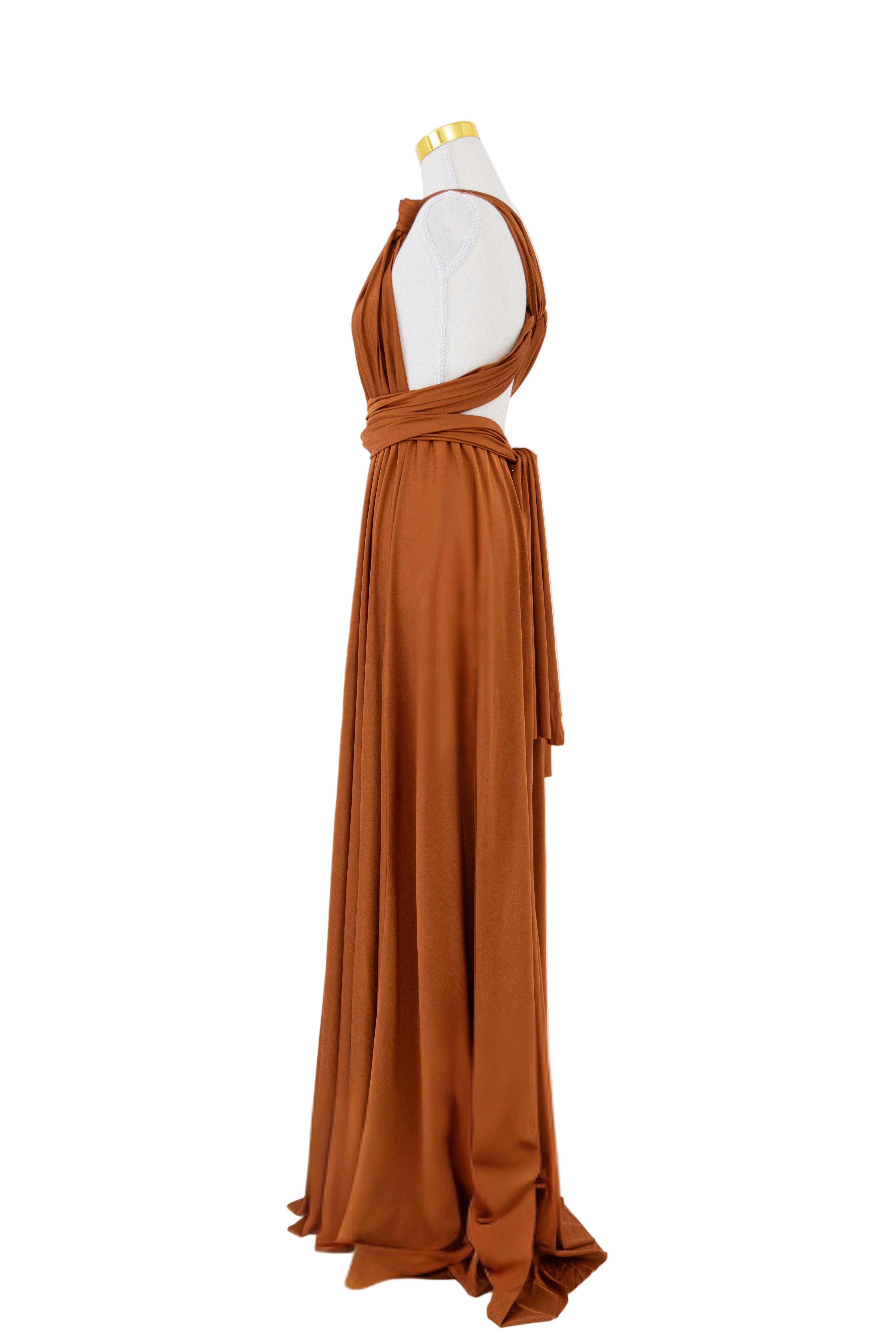 Copper Luxe Satin Infinity Gown