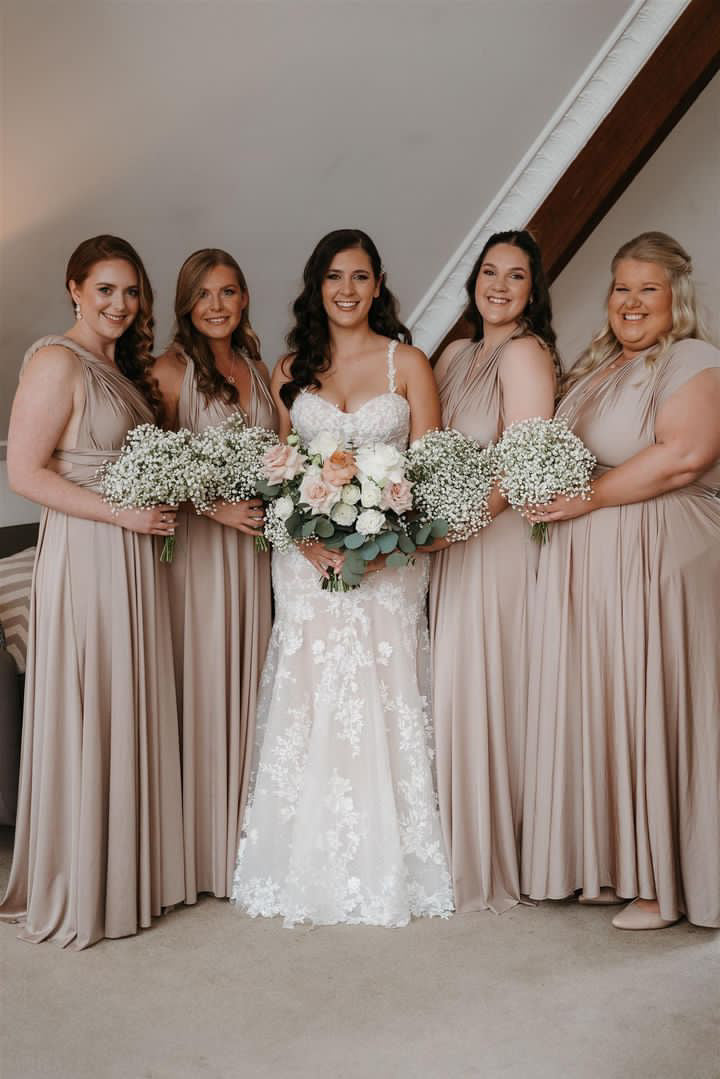 Luxe Satin Infinity Gown in Champagne