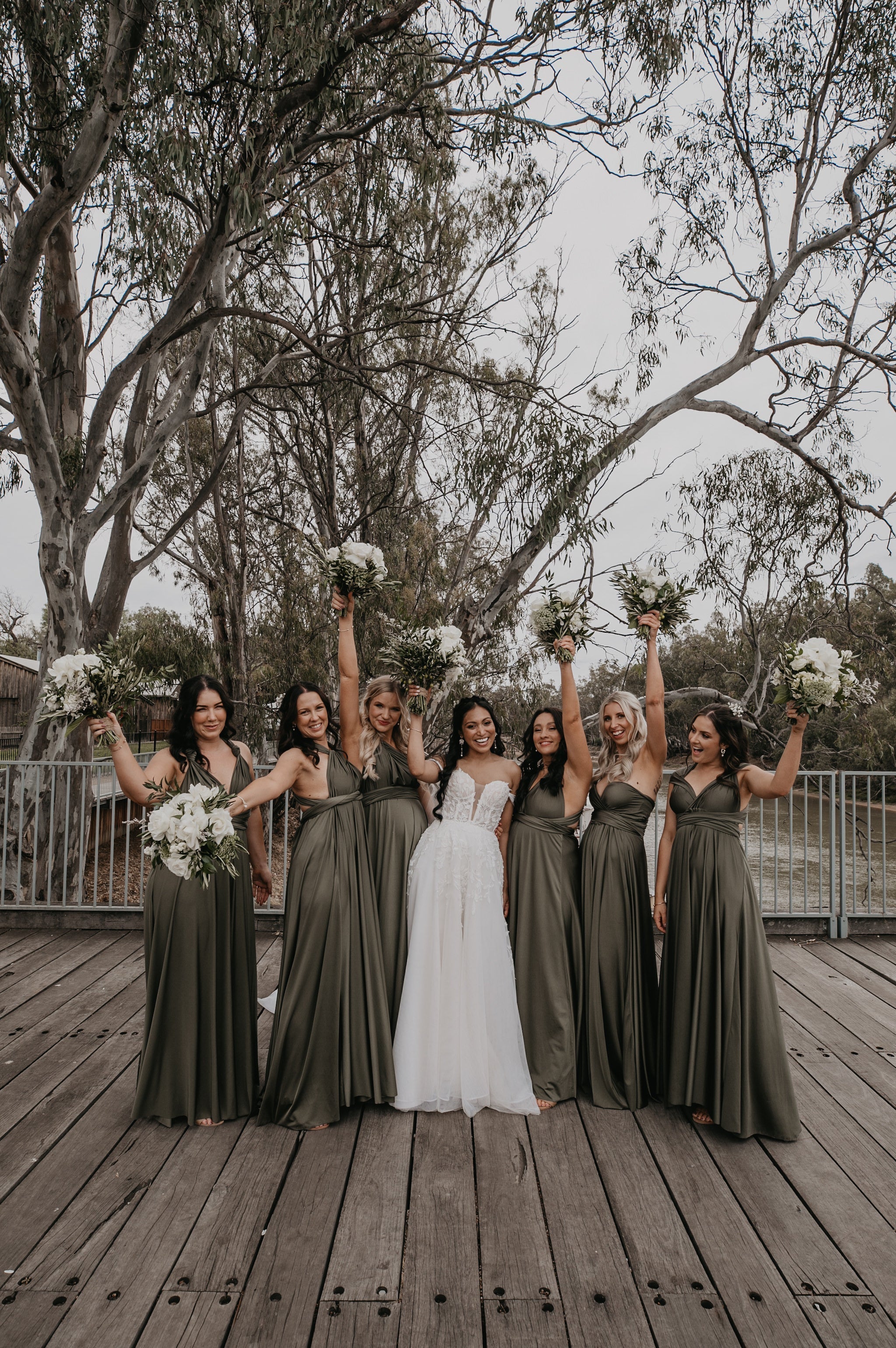 Infinity Multiway Bridesmaid Dresses Australia Olive Luxe Satin Infinity Gown