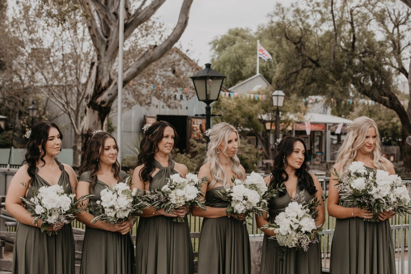 Infinity Multiway Bridesmaid Dresses Australia Olive Luxe Satin Infinity Gown