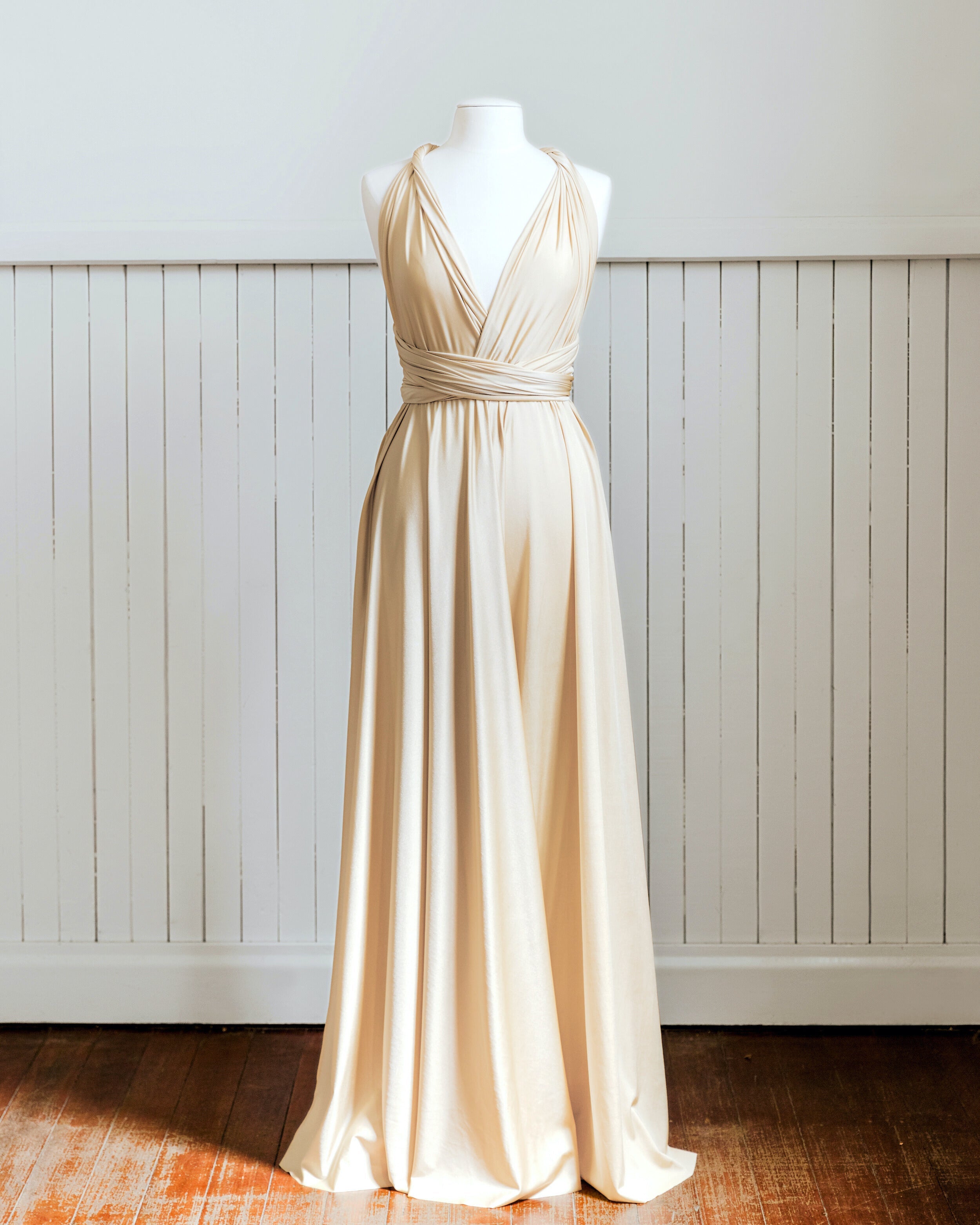 Infinity Multiway Bridesmaid Dresses Australia Lemon Yellow Luxe Satin Infinity Gown