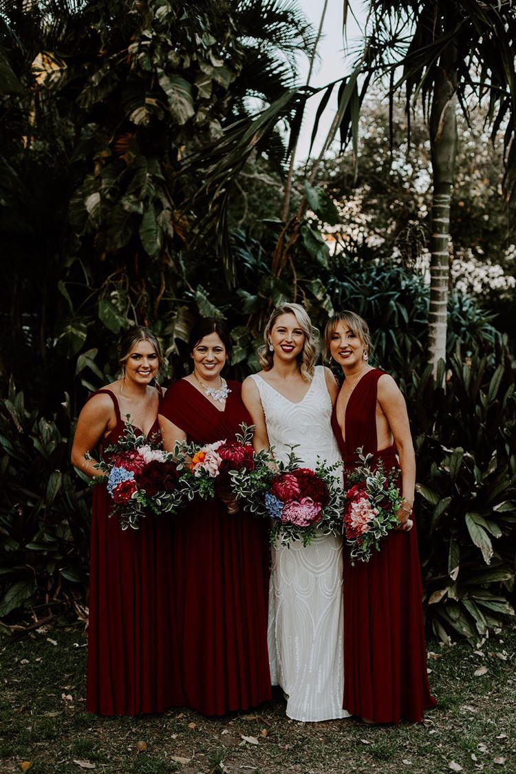 Infinity Multiway Bridesmaid Dresses Australia Burgundy Luxe Satin Infinity Gown