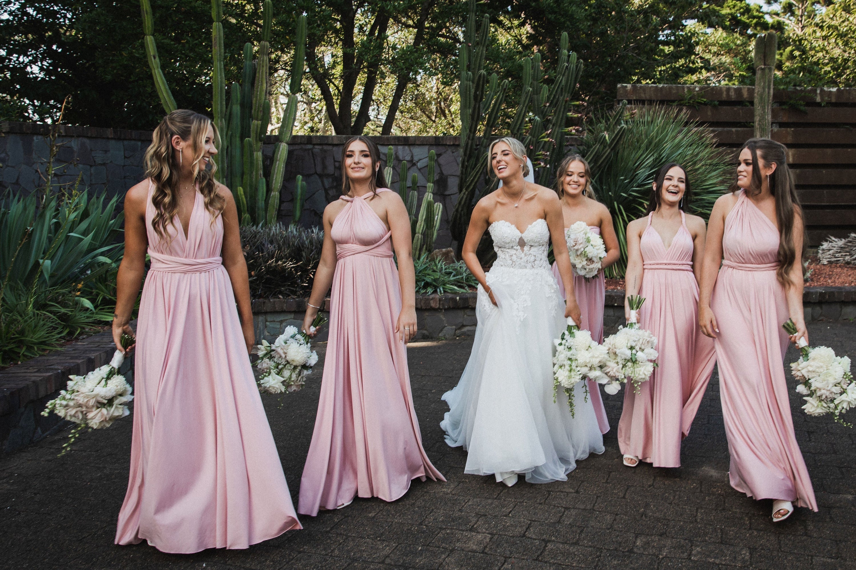 Infinity Multiway Bridesmaid Dresses Australia Blush Pink Luxe Satin Infinity Gown